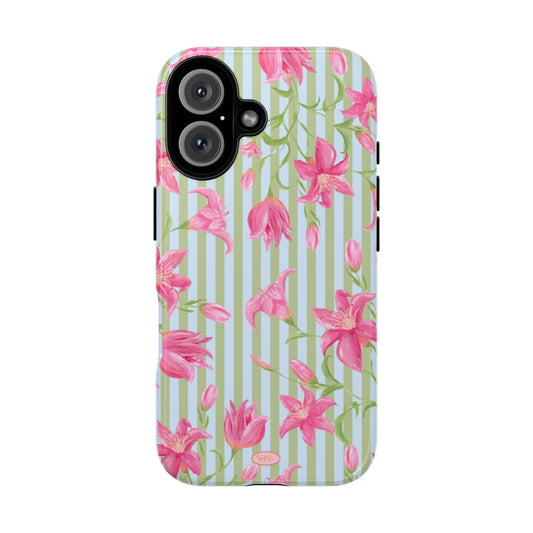 Azalea Stripe Tough Case for iPhone - Blue & Green