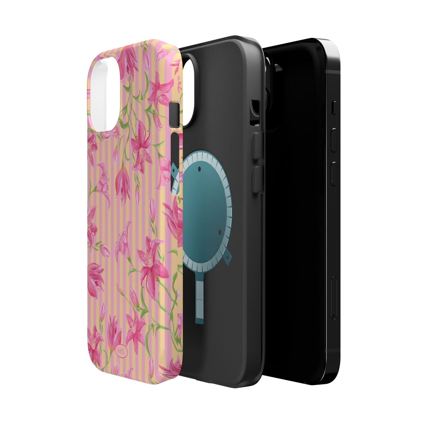 Azalea Stripe Mag Safe Case for iPhone - Pink & Orange
