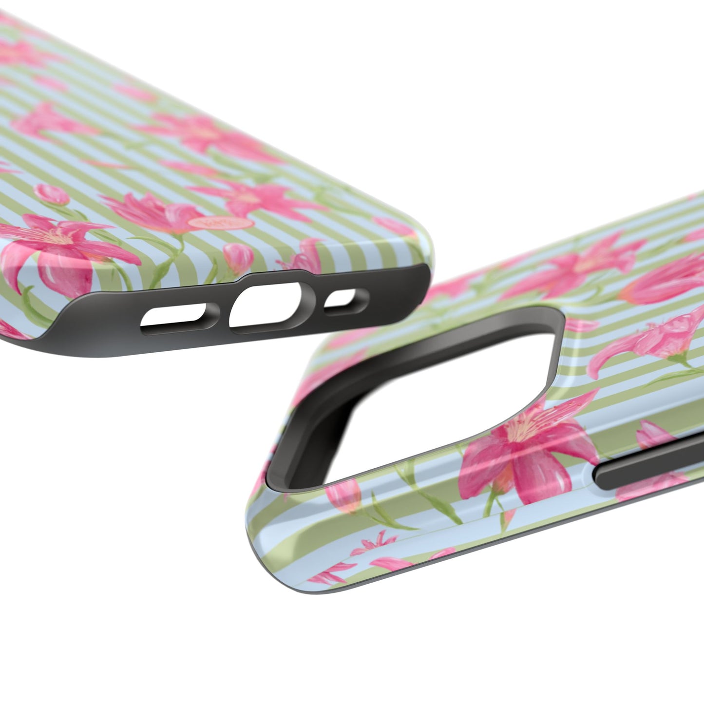 Azalea Stripe Mag Safe Case for iPhone - Blue & Green
