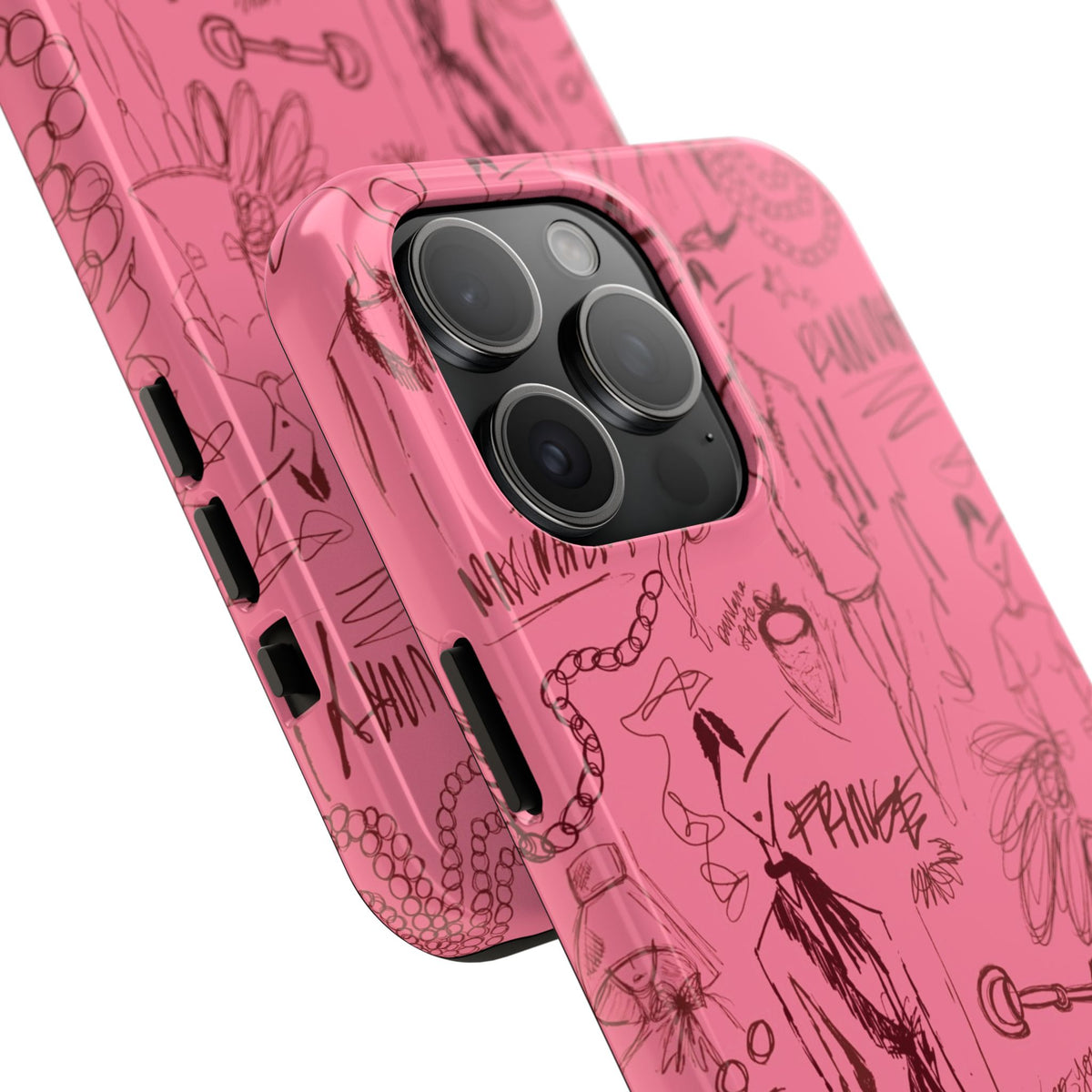 Fashion Sketch Tough Case for iPhone - Maroon