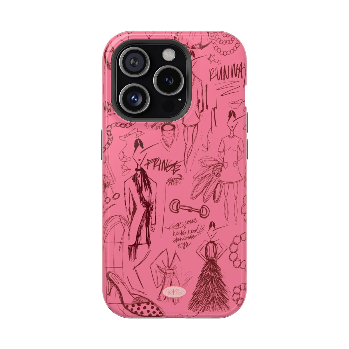 Fashion Sketch Mag Safe Case for iPhone - Maroon