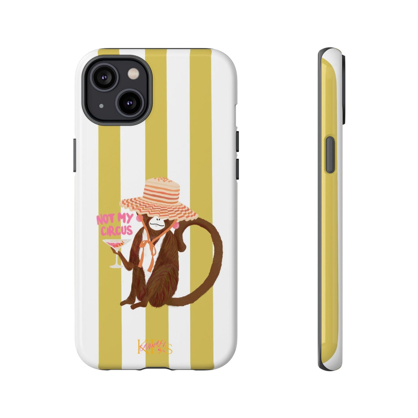Not My Circus Tough Case - Green & White Stripe