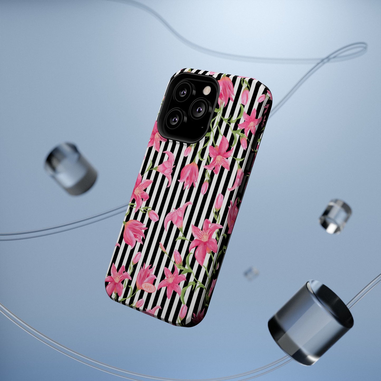 Azalea Stripe Mag Safe Case for iPhone - Black