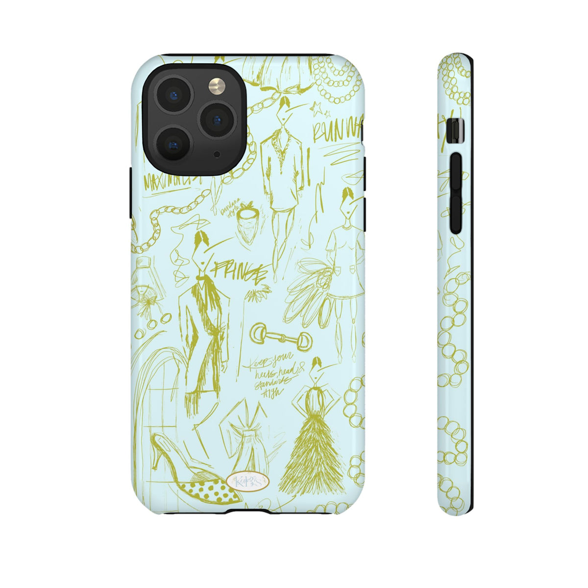 Fashion Sketch Tough Case for iPhone - Blue