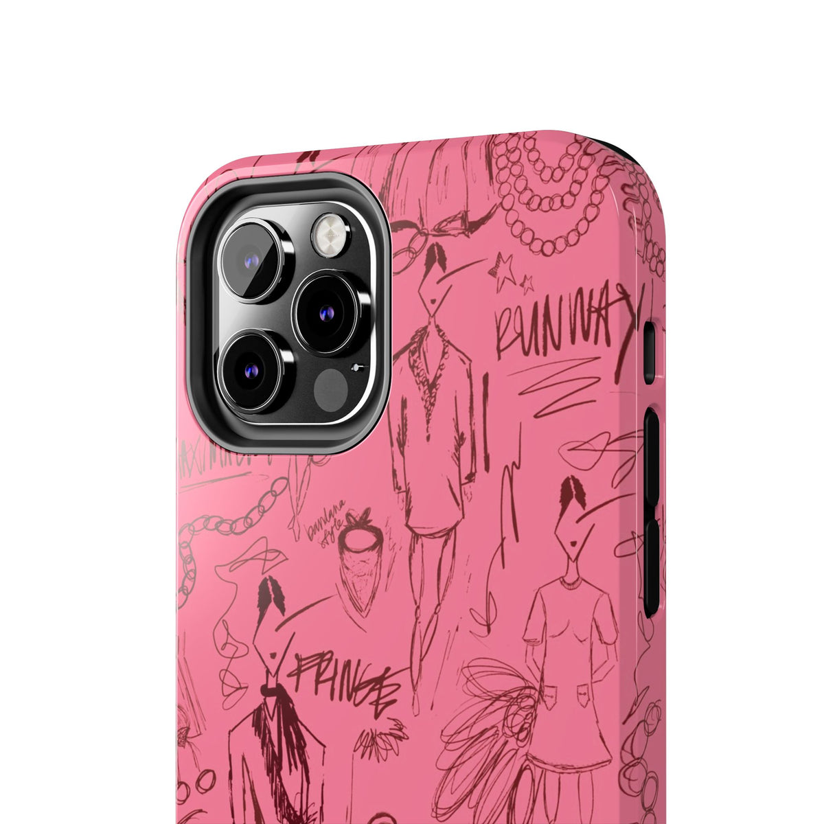 Fashion Sketch Tough Case for iPhone - Maroon