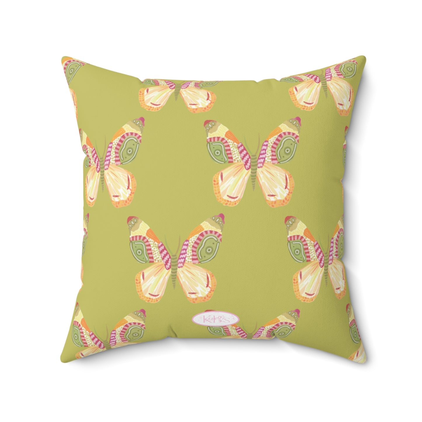 Flutter Pattern Throw Pillow - Green