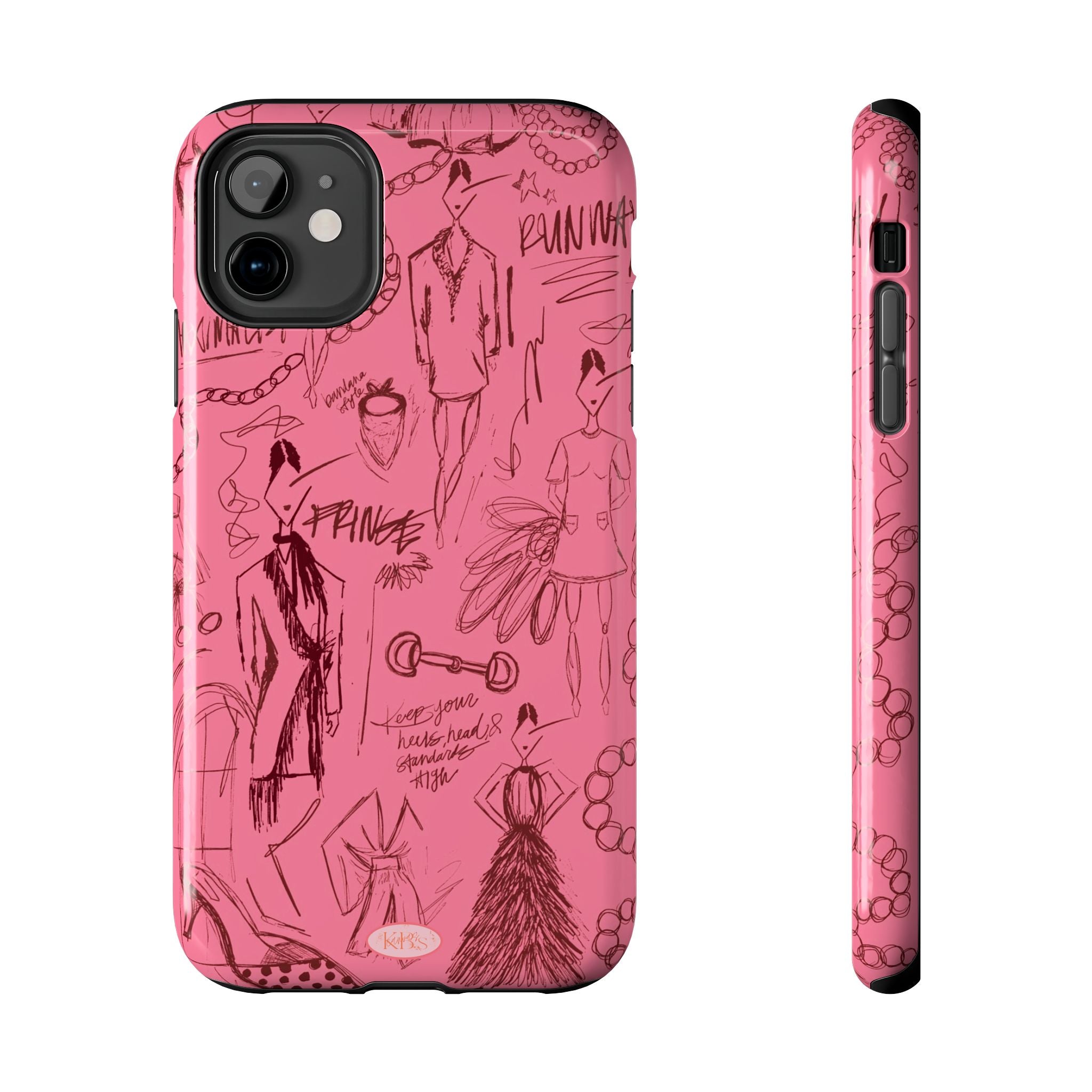 Fashion Sketch Tough Case for iPhone - Maroon