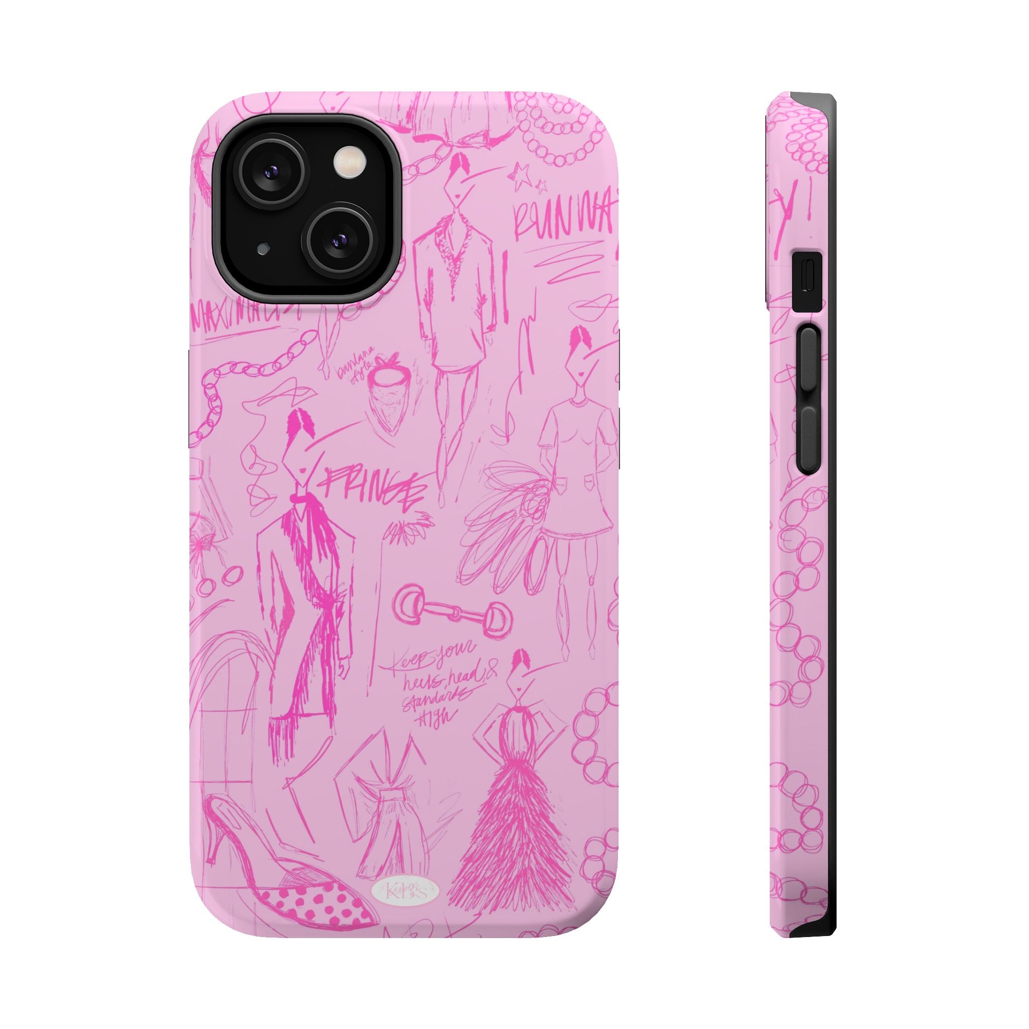 Fashion Sketch Mag Safe Case for iPhone - Pink