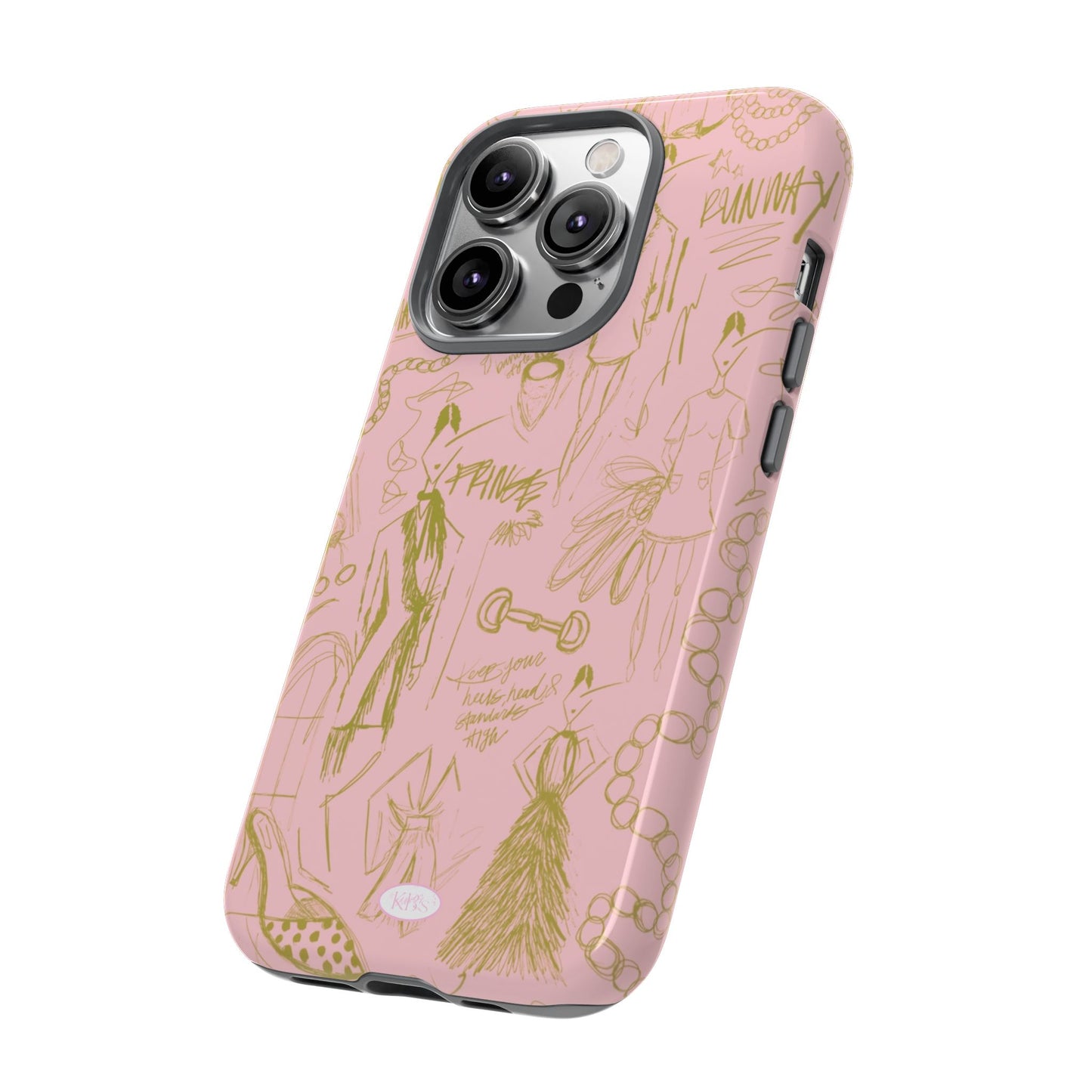 Fashion Sketch Tough Case for iPhone - Pink