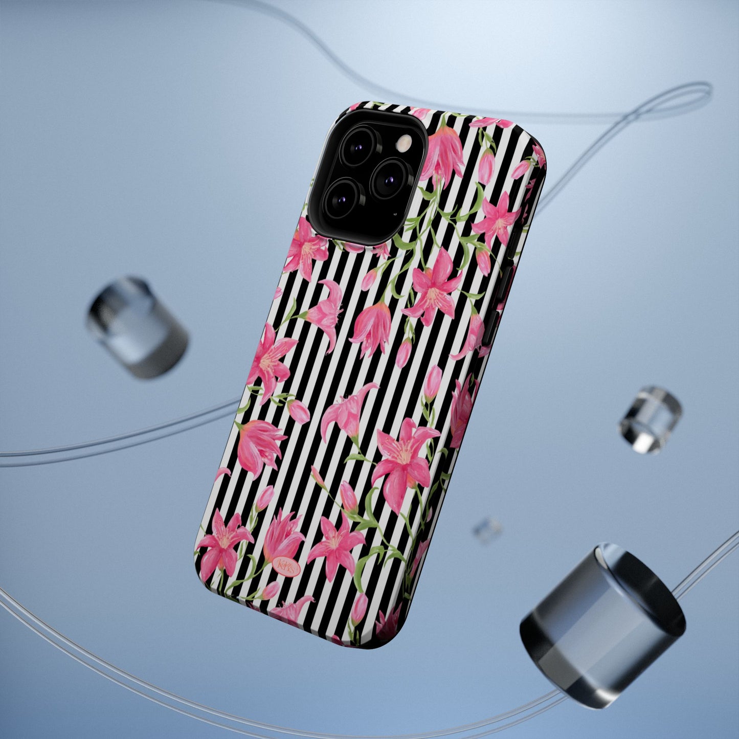 Azalea Stripe Mag Safe Case for iPhone - Black