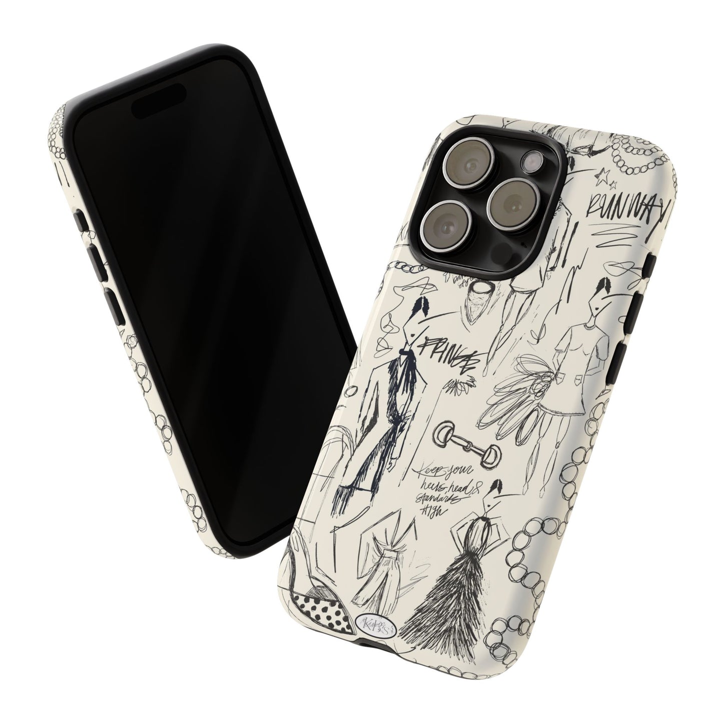 Fashion Sketch Tough Case for iPhone - Black