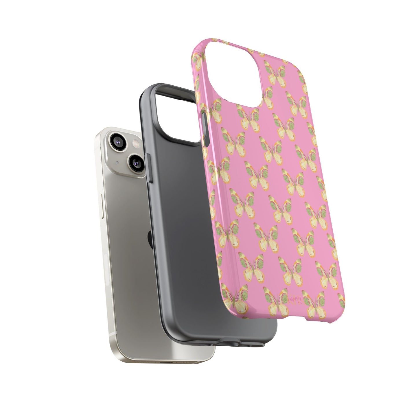 Flutter Pattern Tough Case - Pink