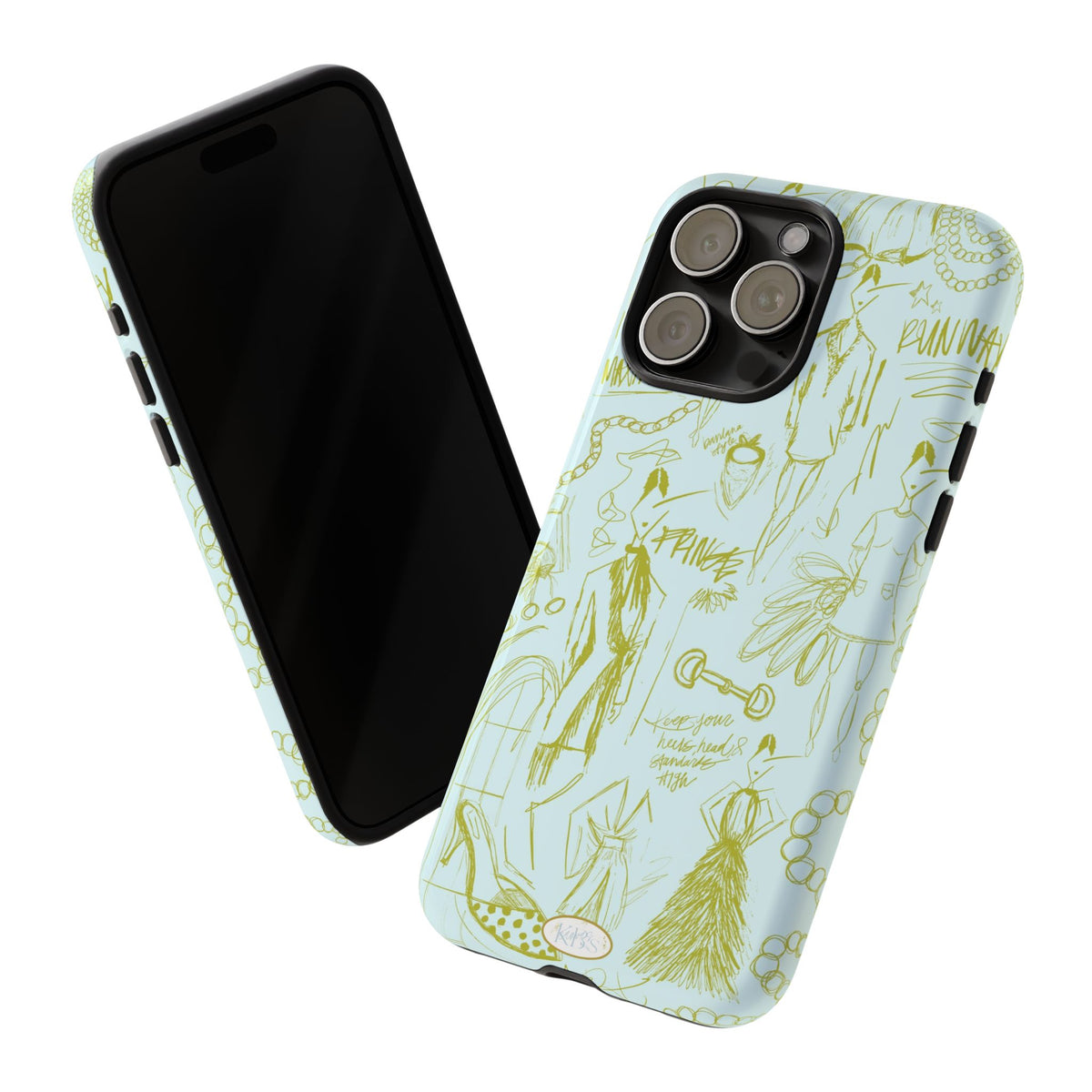 Fashion Sketch Tough Case for iPhone - Blue