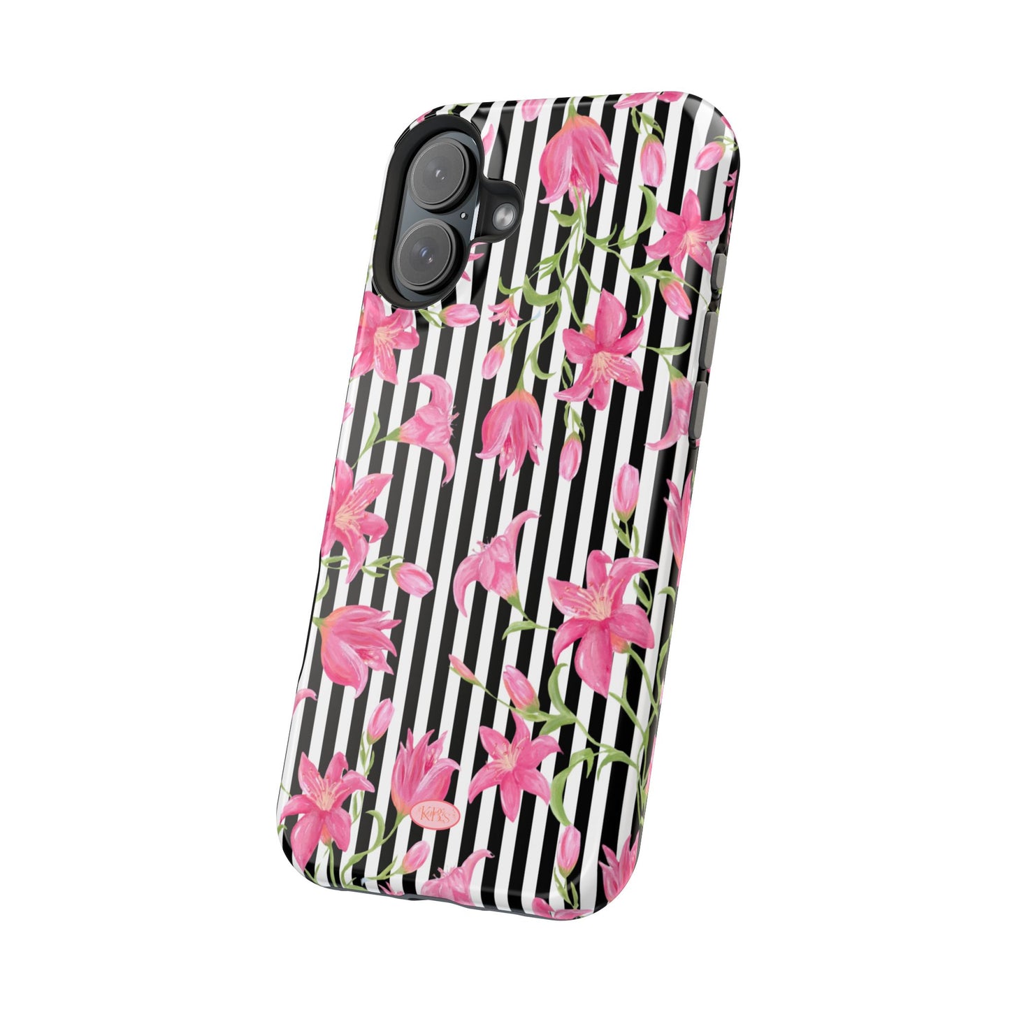 Azalea Stripe Mag Safe Case for iPhone - Black