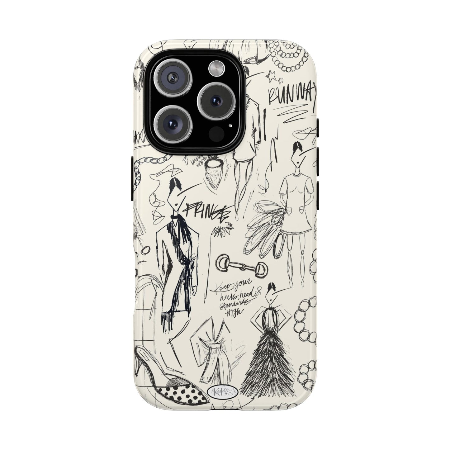 Fashion Sketch Tough Case for iPhone - Black