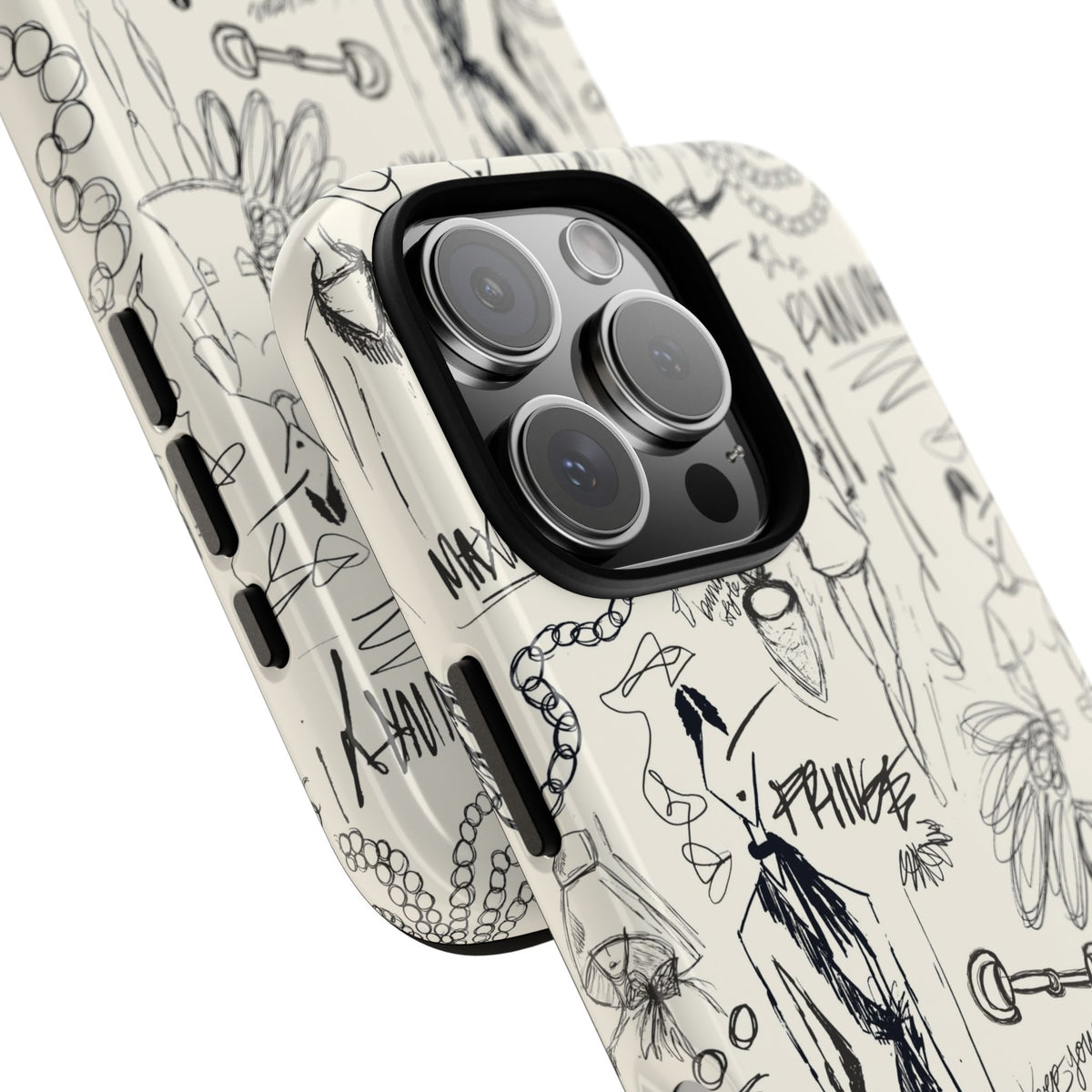 Fashion Sketch Tough Case for iPhone - Black