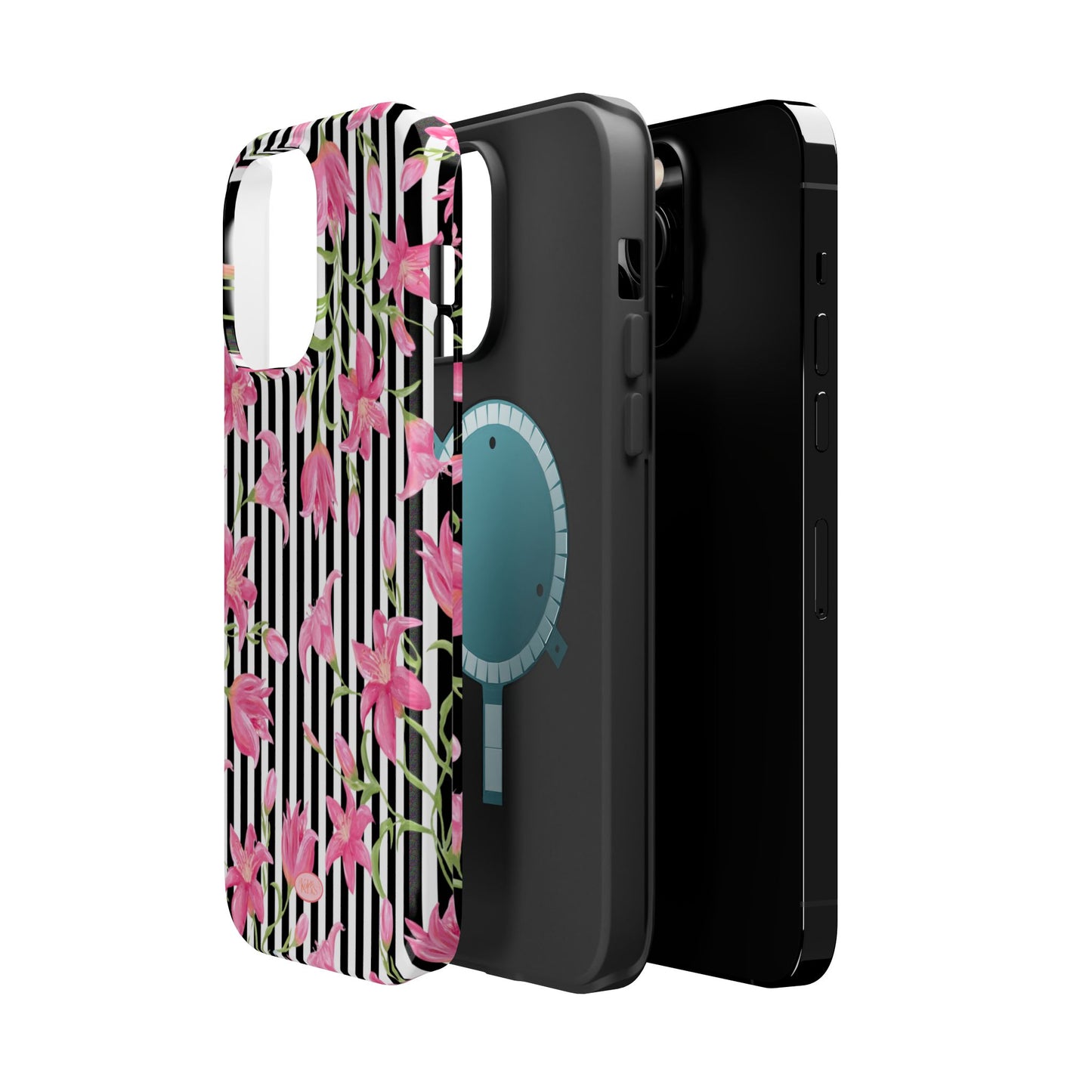 Azalea Stripe Mag Safe Case for iPhone - Black