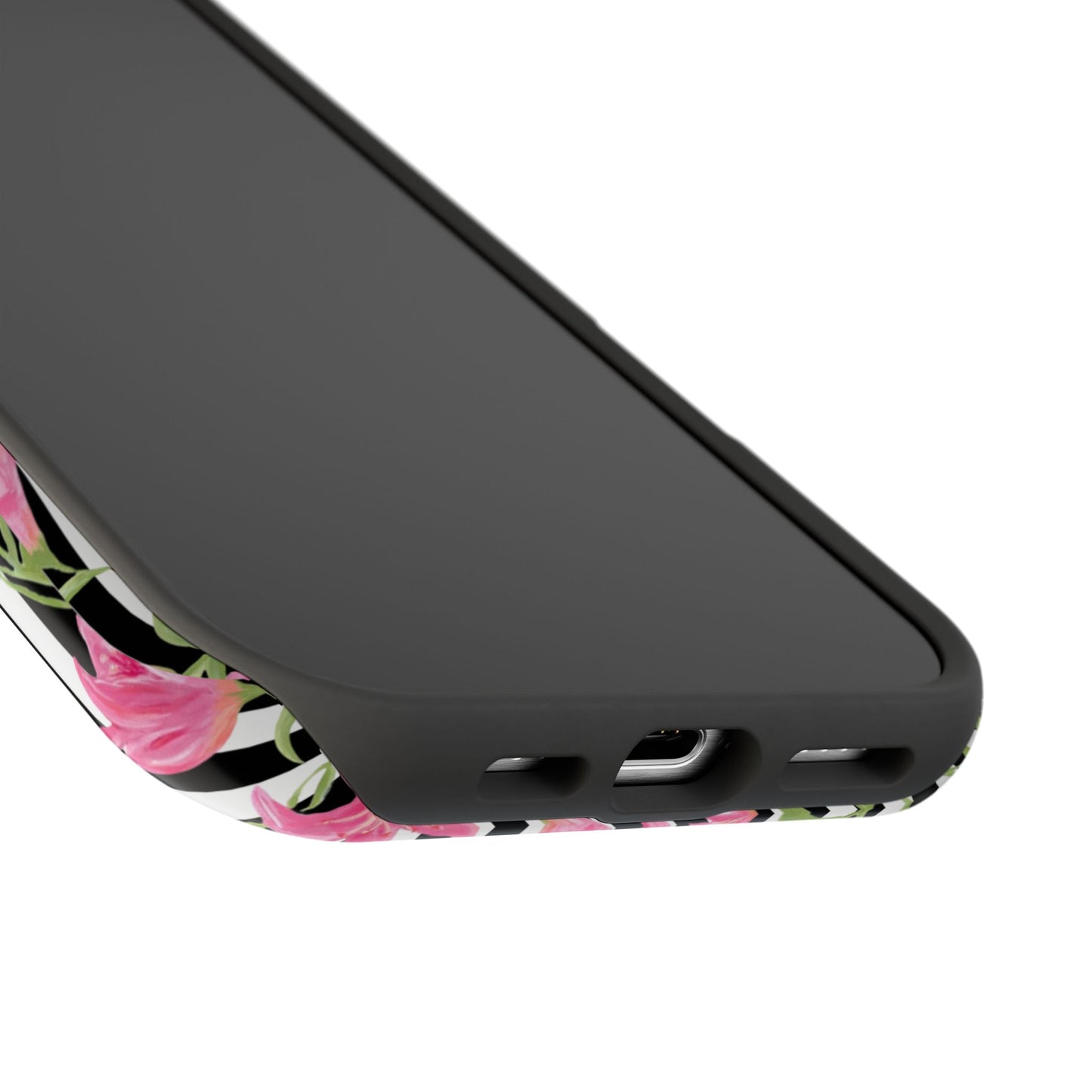 Azalea Stripe Mag Safe Case for iPhone - Black
