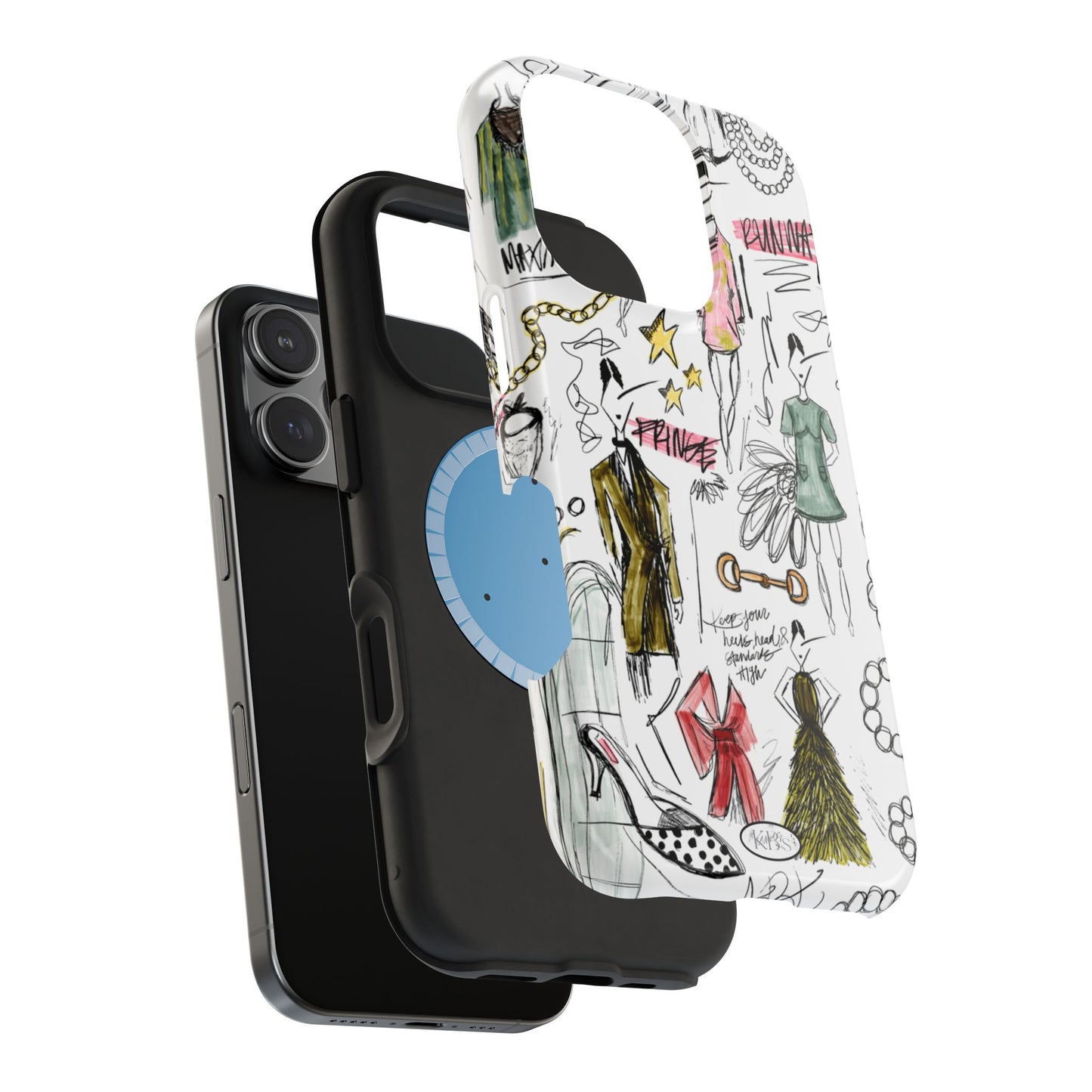 Fashion Sketch Mag Safe Case for iPhone - Multi