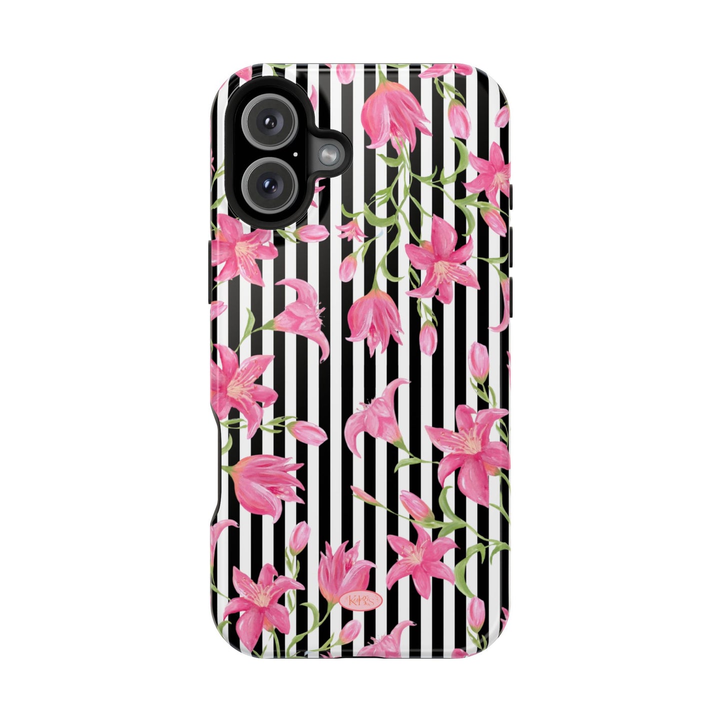 Azalea Stripe Mag Safe Case for iPhone - Black