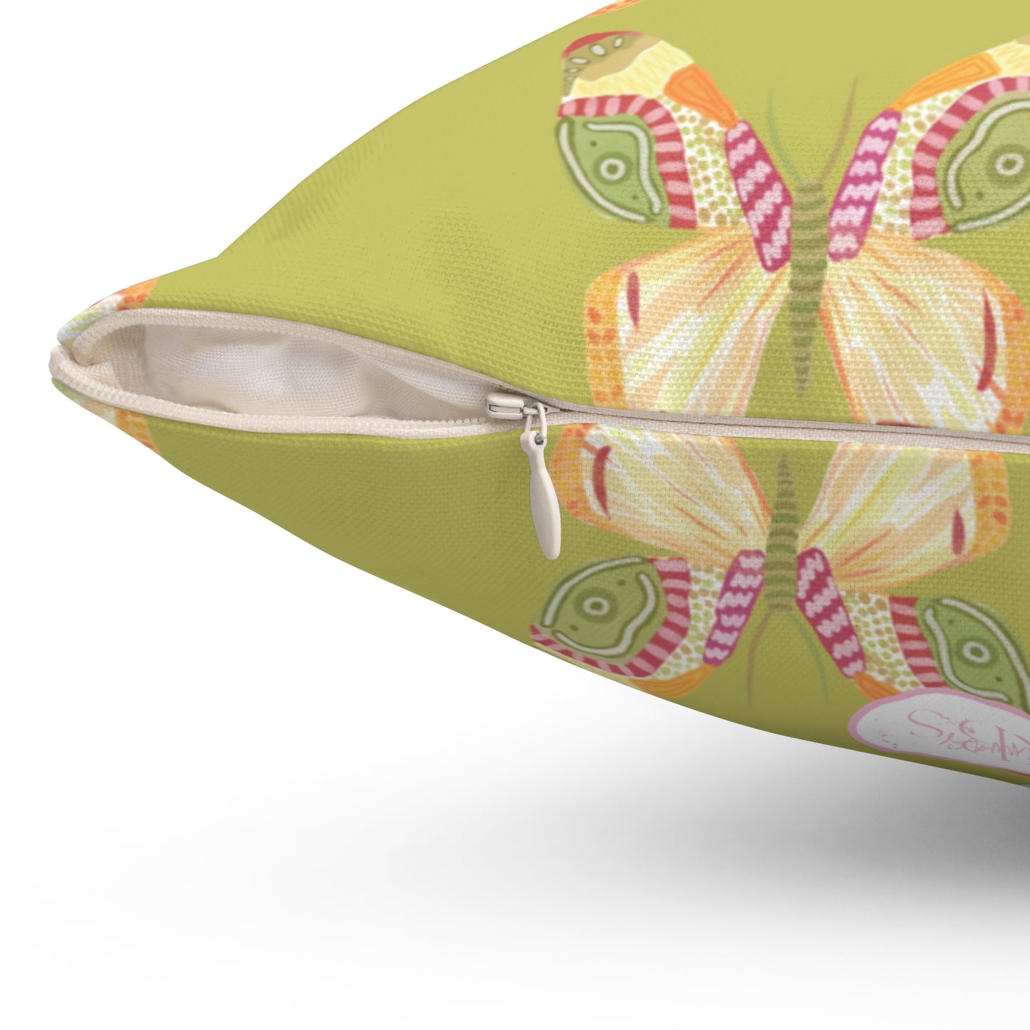 Flutter Pattern Throw Pillow - Green