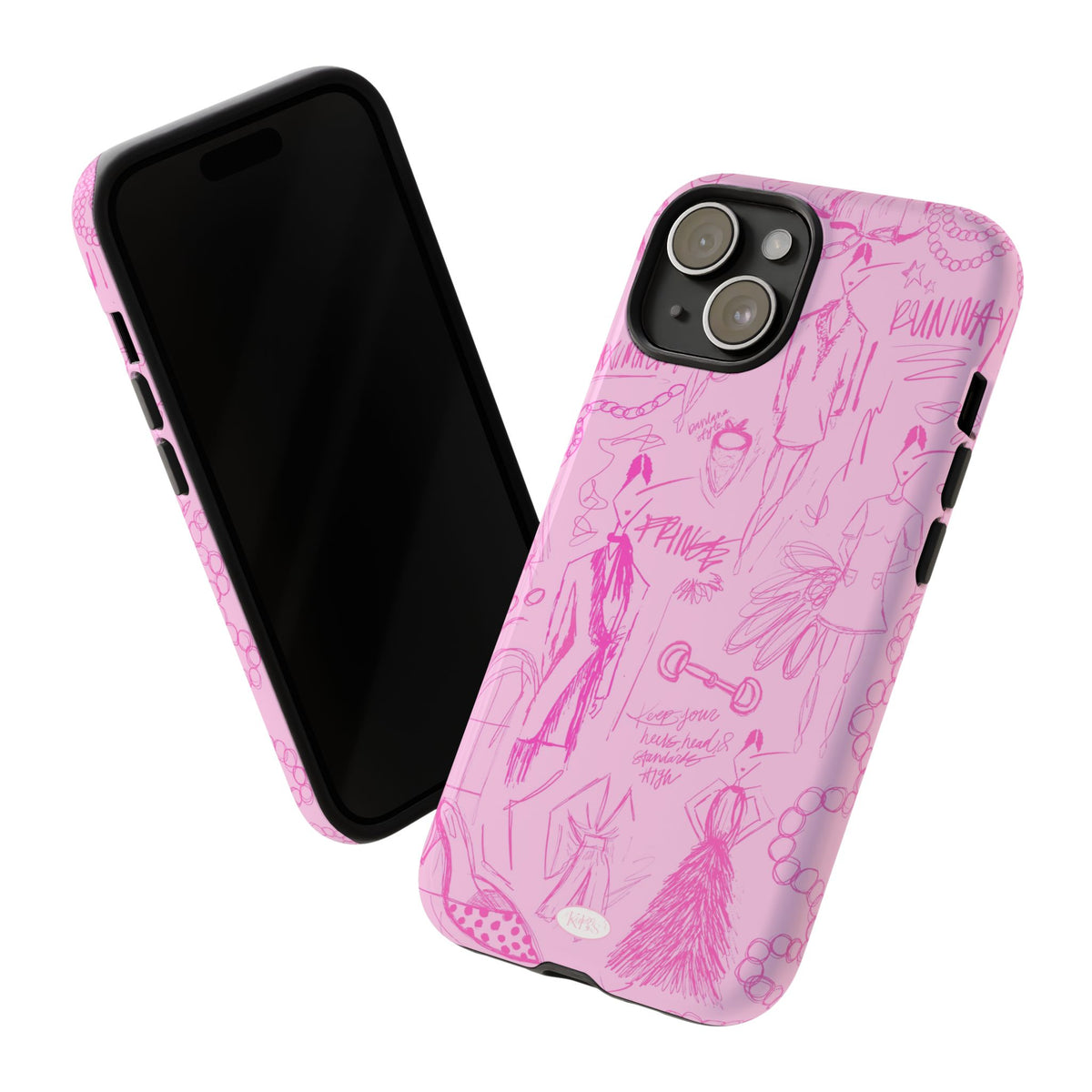 Fashion Sketch Tough Case for iPhone - Pink