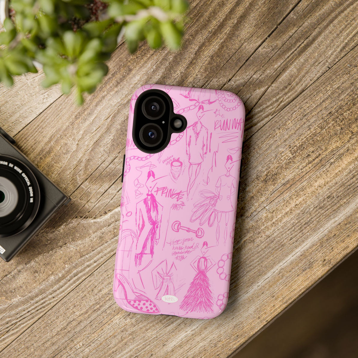 Fashion Sketch Tough Case for iPhone - Pink
