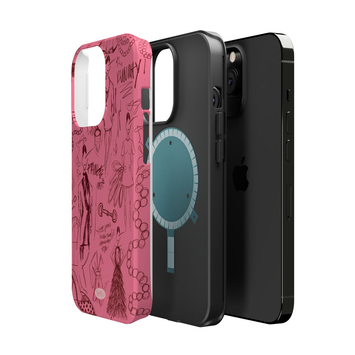 Fashion Sketch Mag Safe Case for iPhone - Maroon