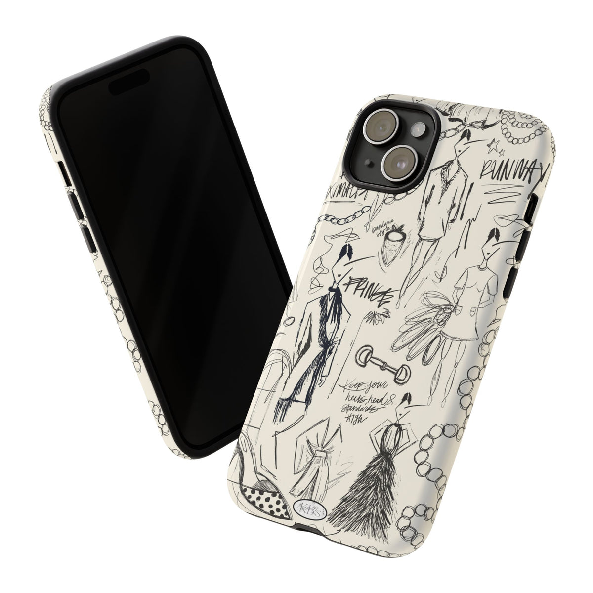 Fashion Sketch Tough Case for iPhone - Black