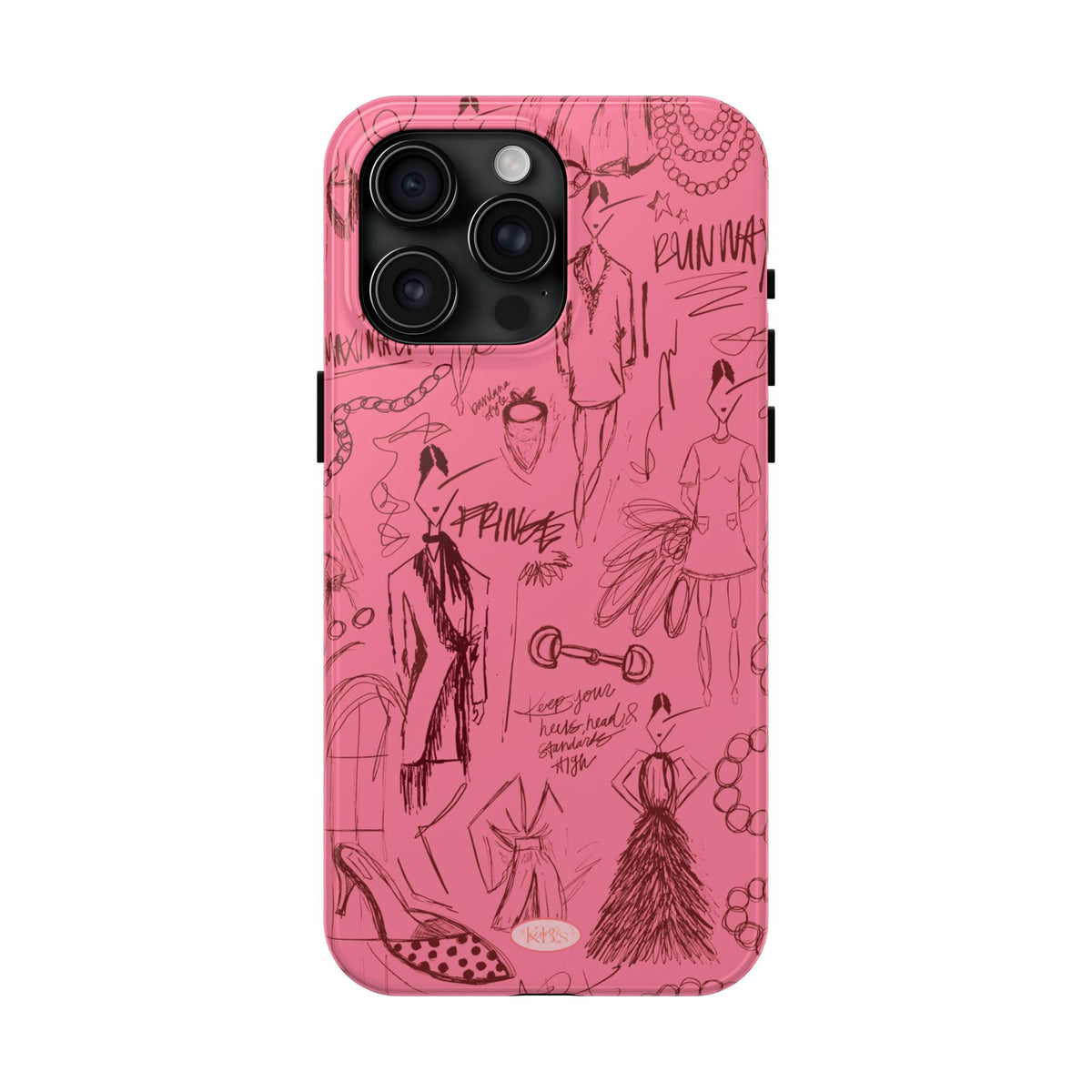 Fashion Sketch Tough Case for iPhone - Maroon