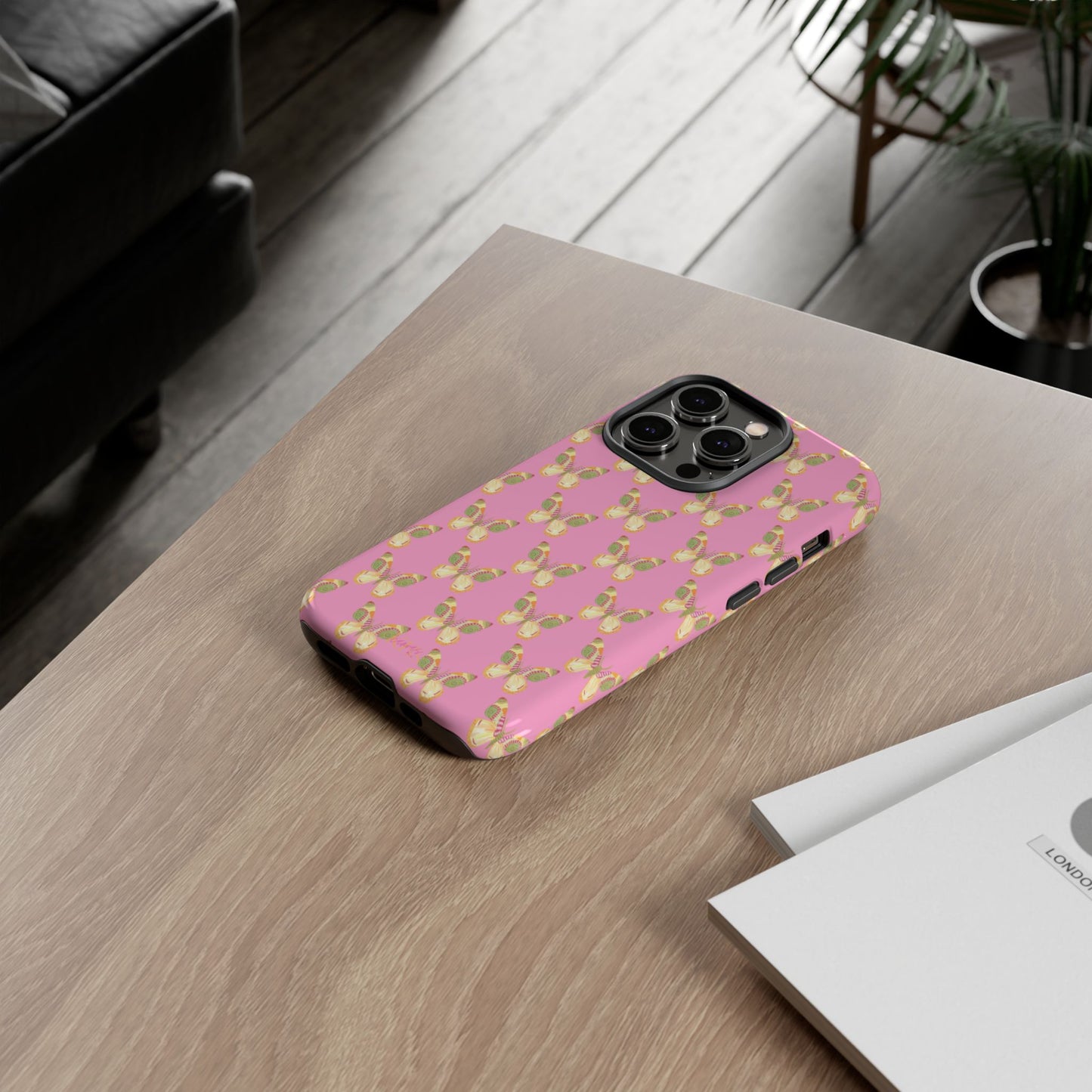 Flutter Pattern Tough Case - Pink