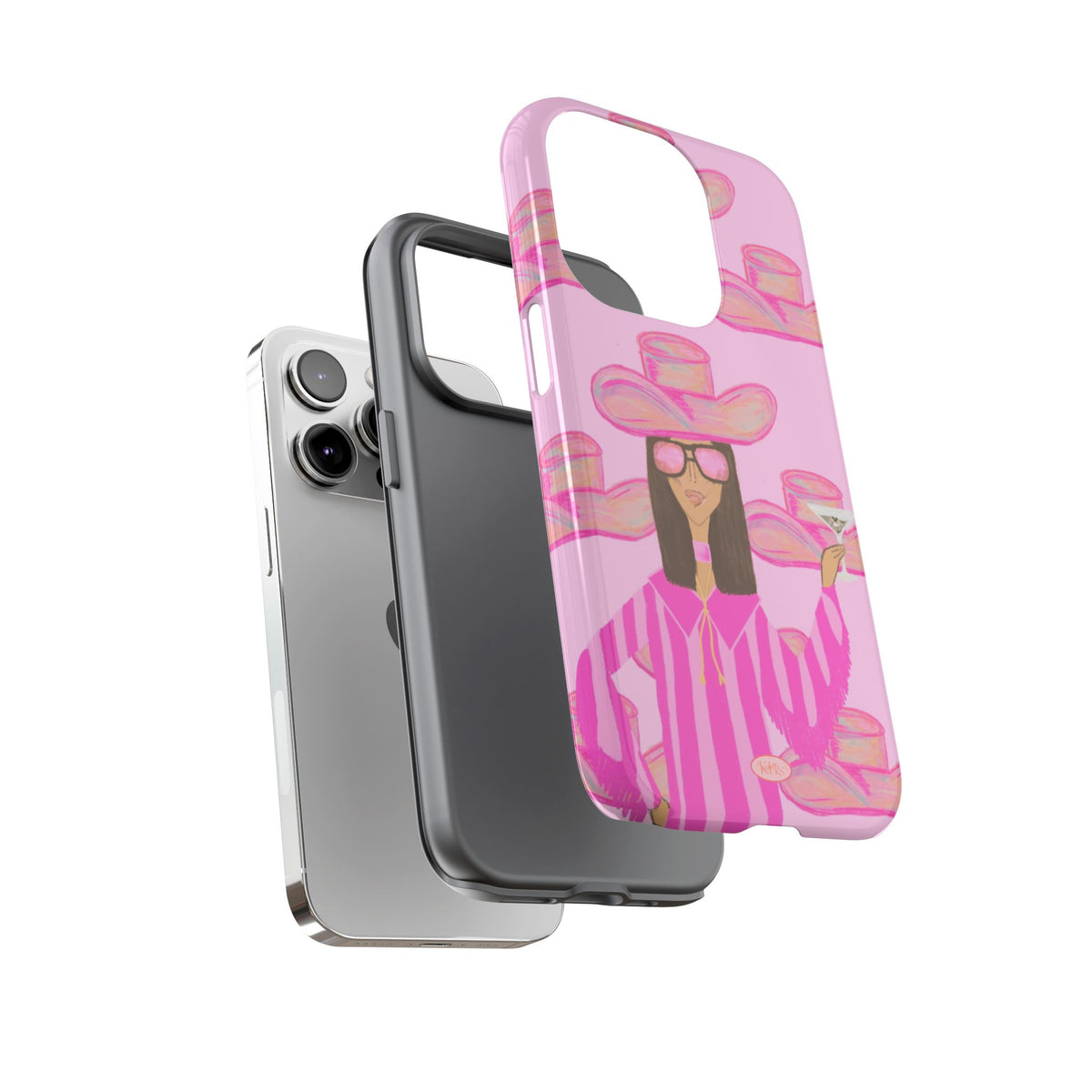 Cocktail Cowgirl Tough Case for iPhone - Pink