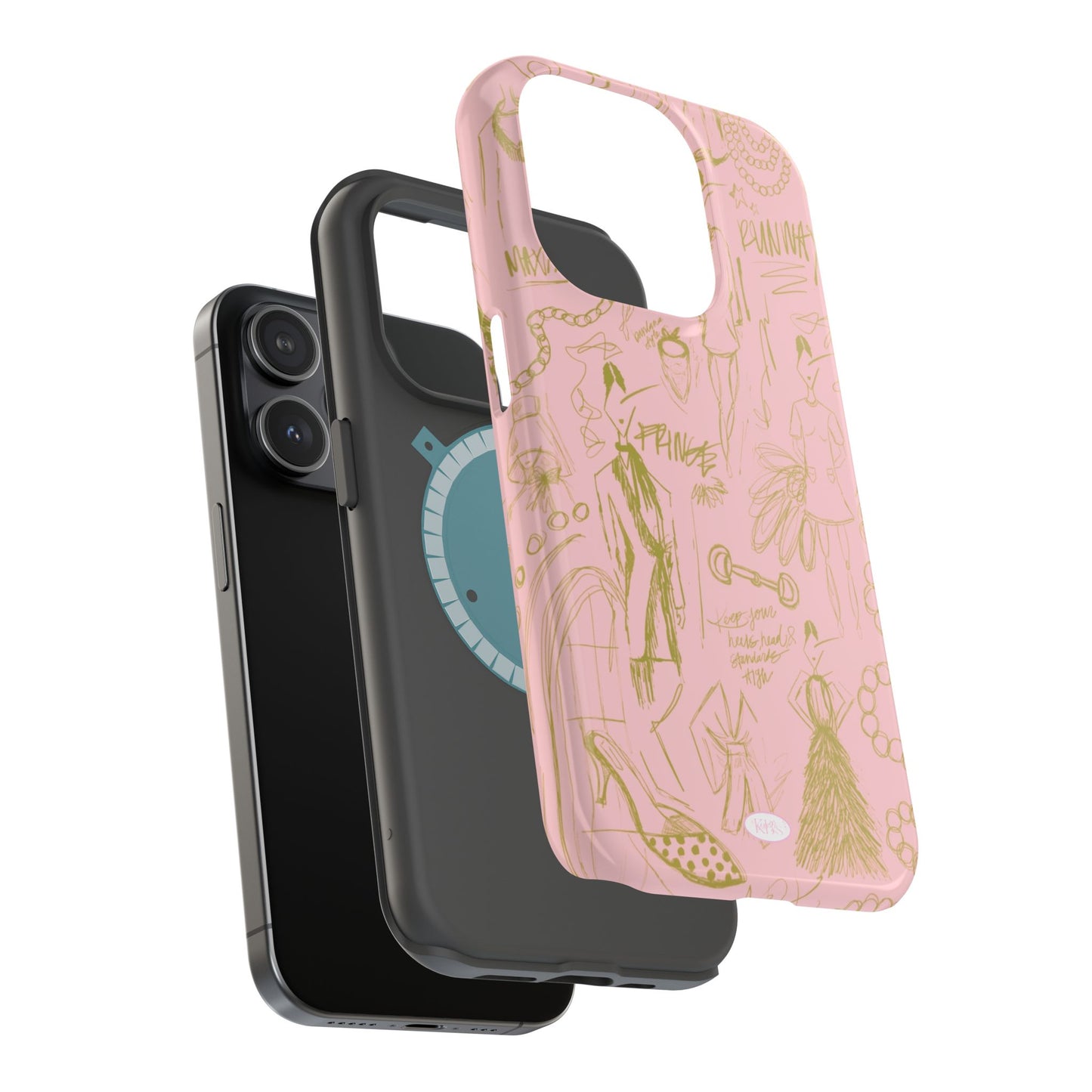 Fashion Sketch Mag Safe Case for iPhone - Pink