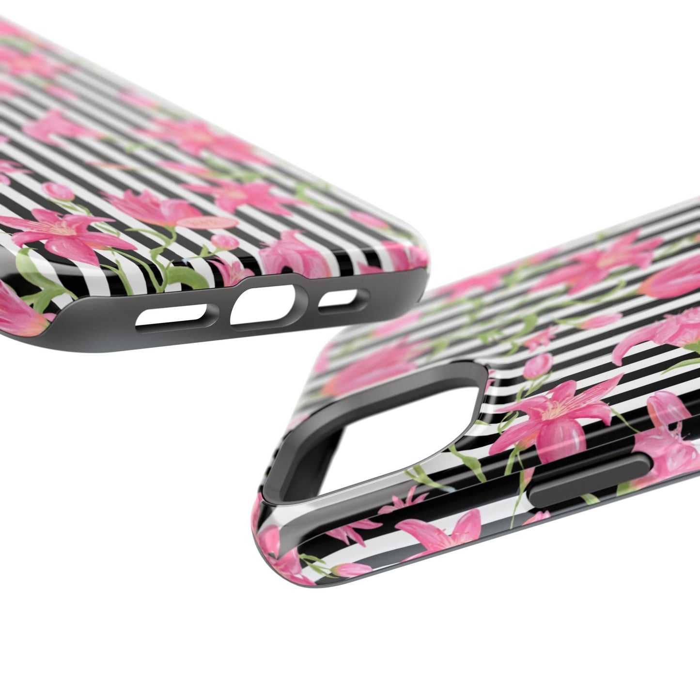 Azalea Stripe Mag Safe Case for iPhone - Black