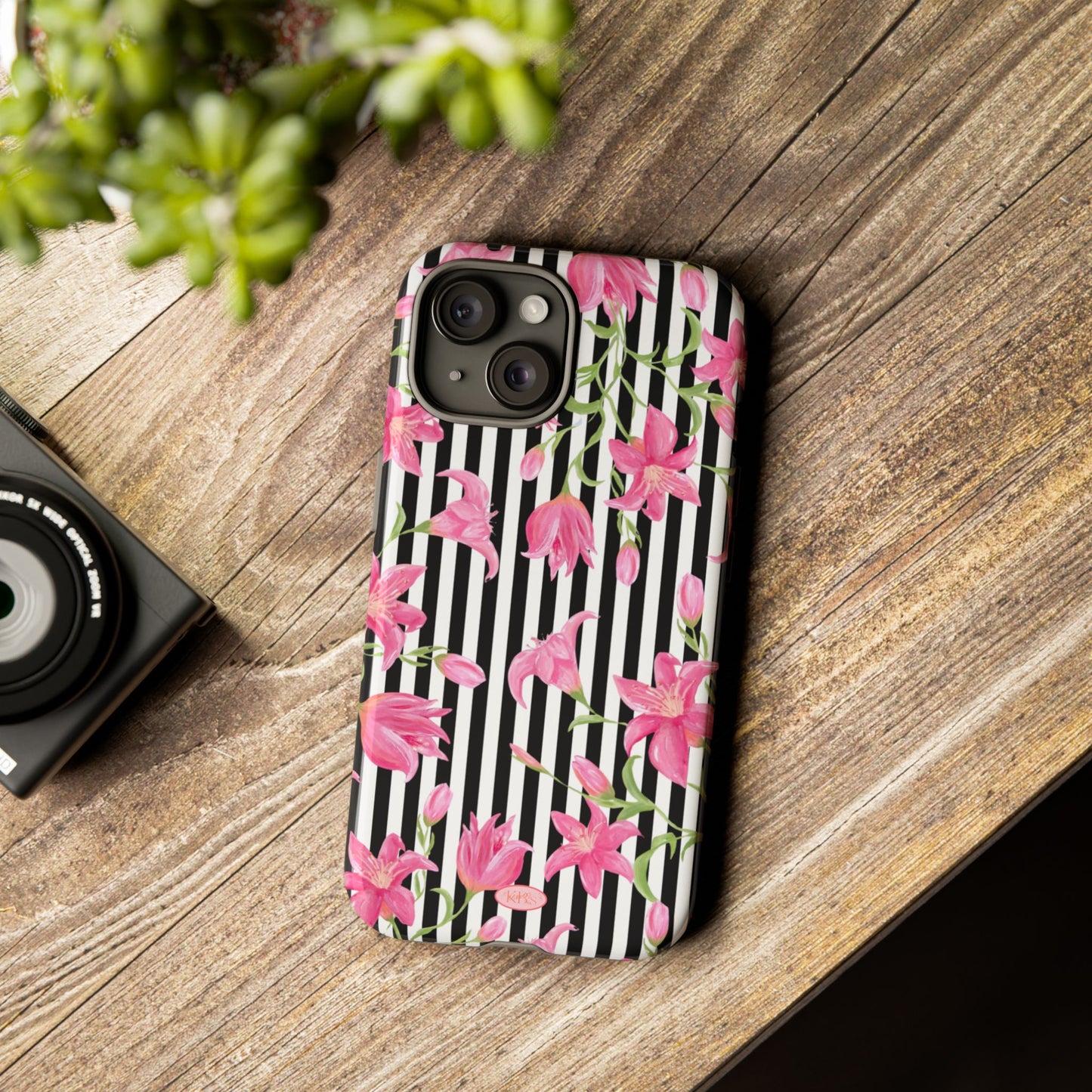 Azalea Stripe Tough Case for iPhone - Black
