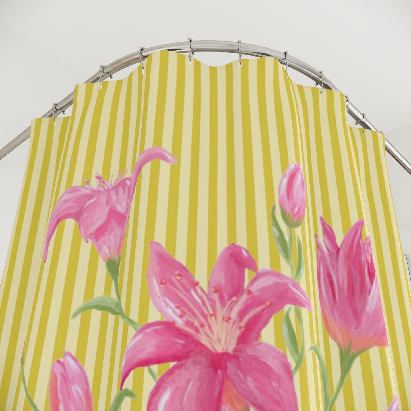Lily Bloom Shower Curtain - Yellow