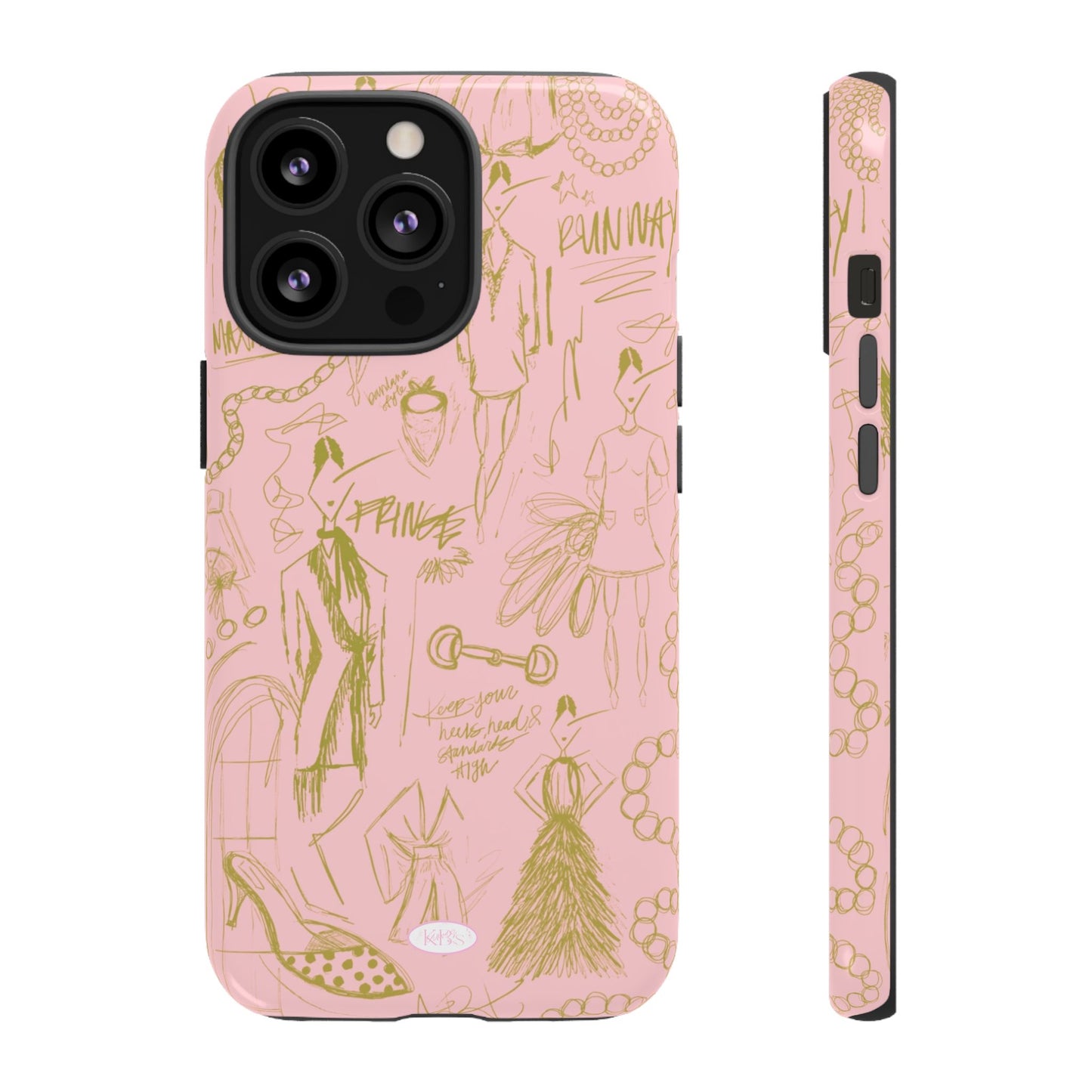Fashion Sketch Tough Case for iPhone - Pink