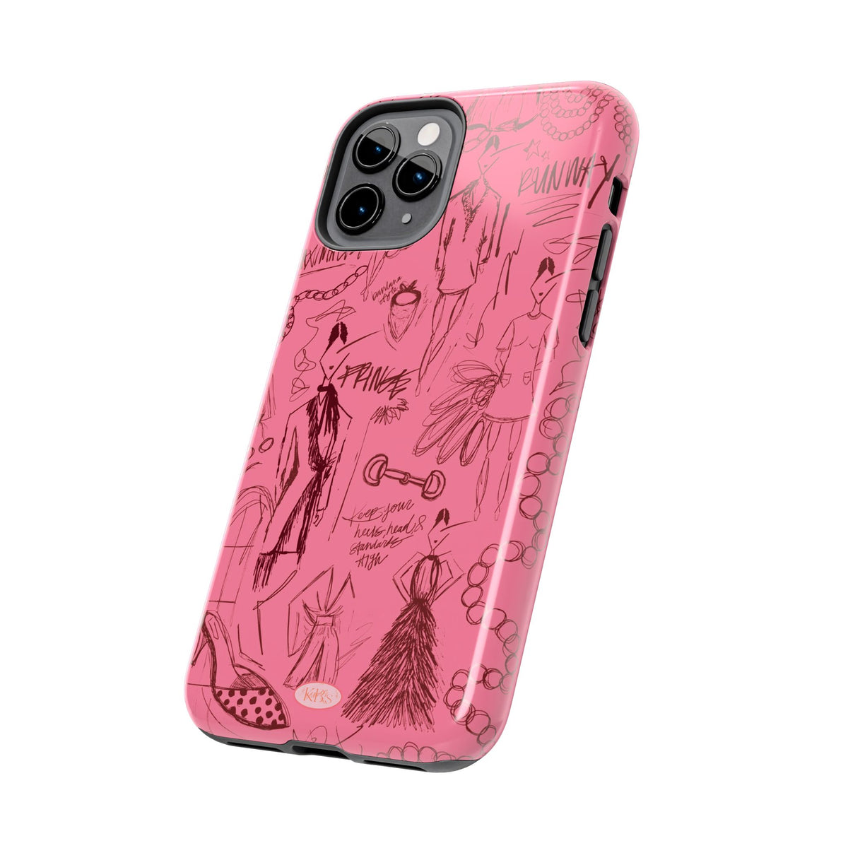 Fashion Sketch Tough Case for iPhone - Maroon