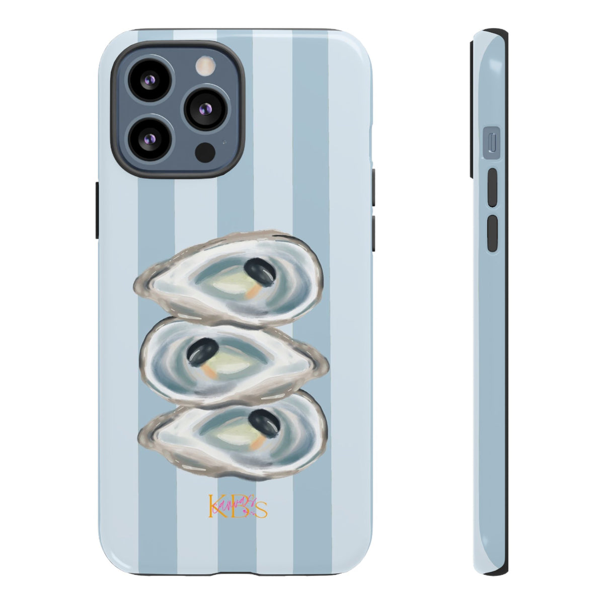 Striped Oyster Tough Case - Blue