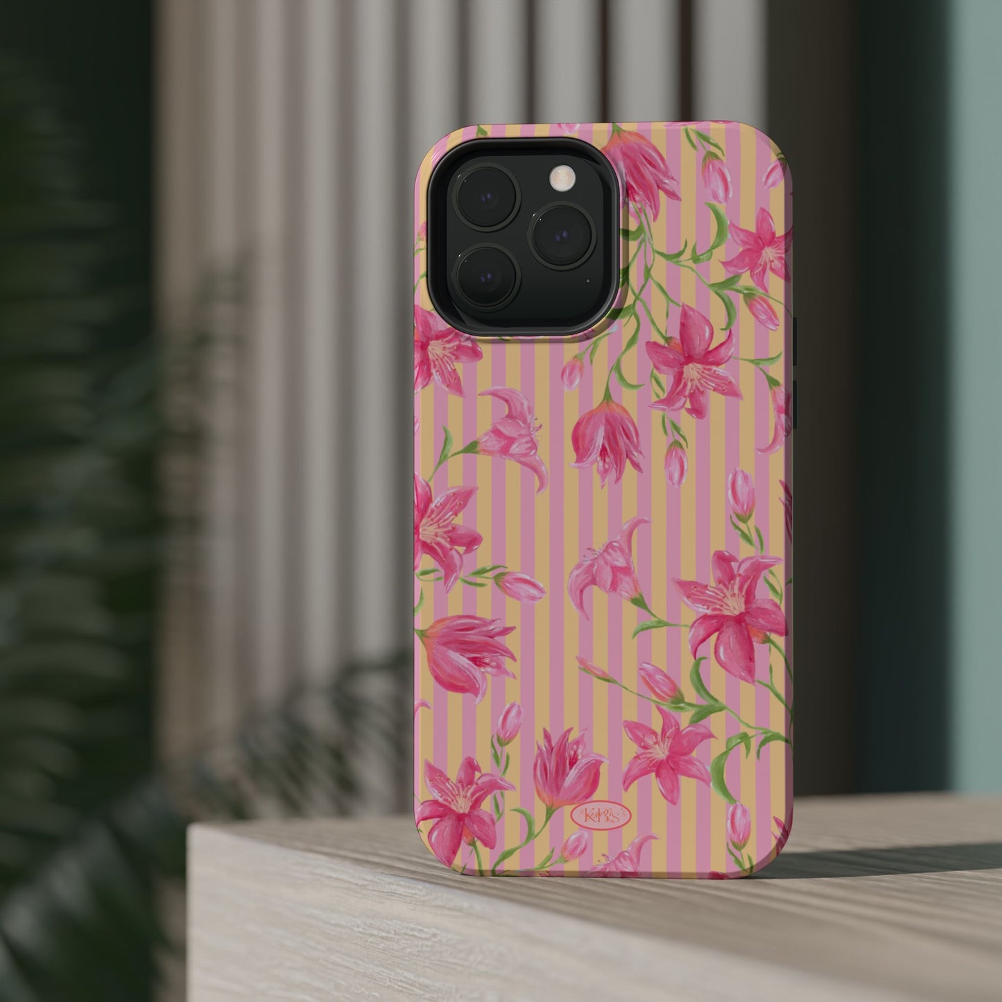 Azalea Stripe Mag Safe Case for iPhone - Pink & Orange