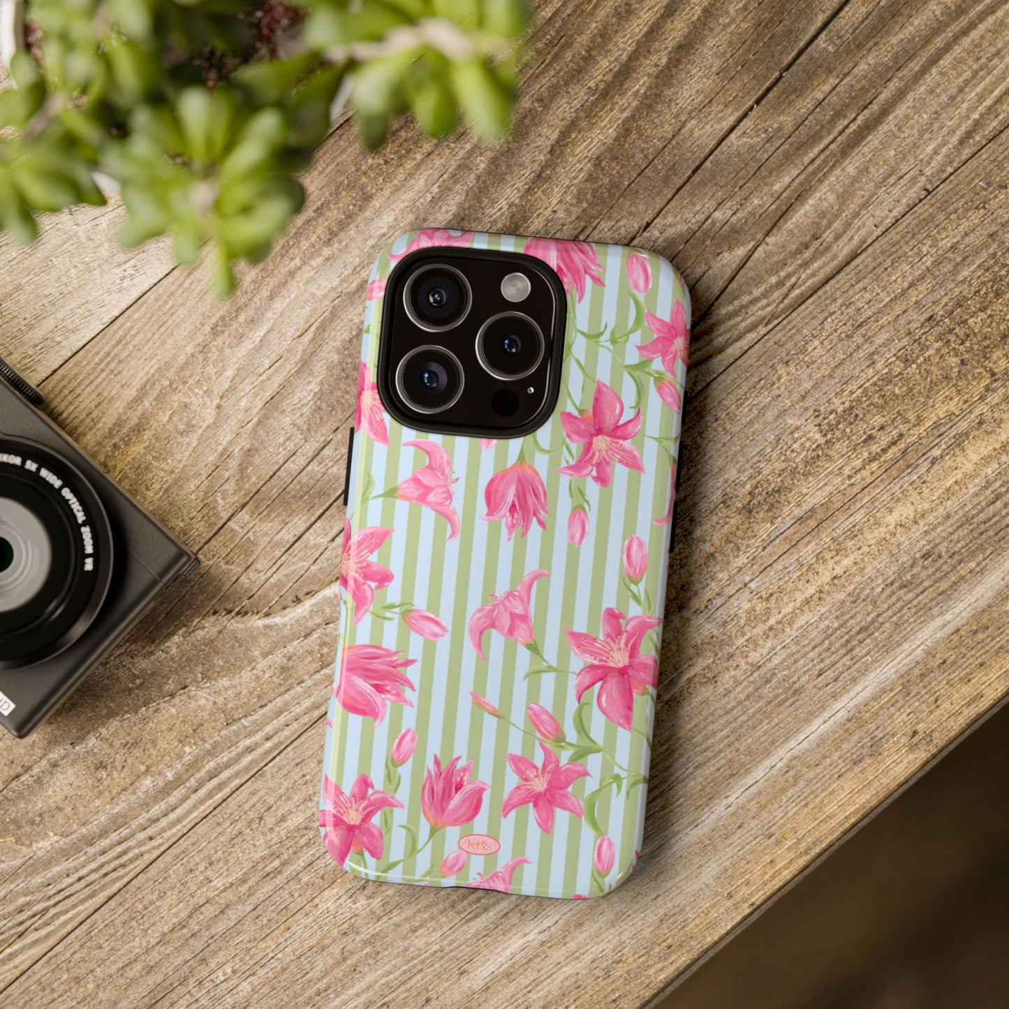 Azalea Stripe Tough Case for iPhone - Blue & Green