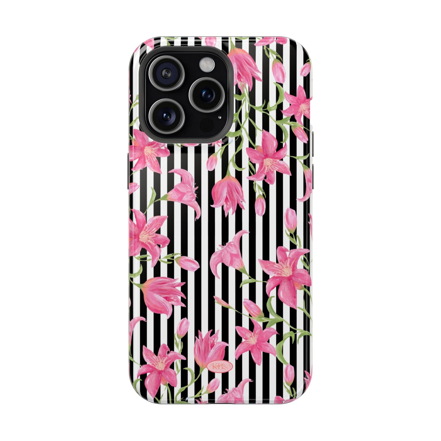 Azalea Stripe Mag Safe Case for iPhone - Black