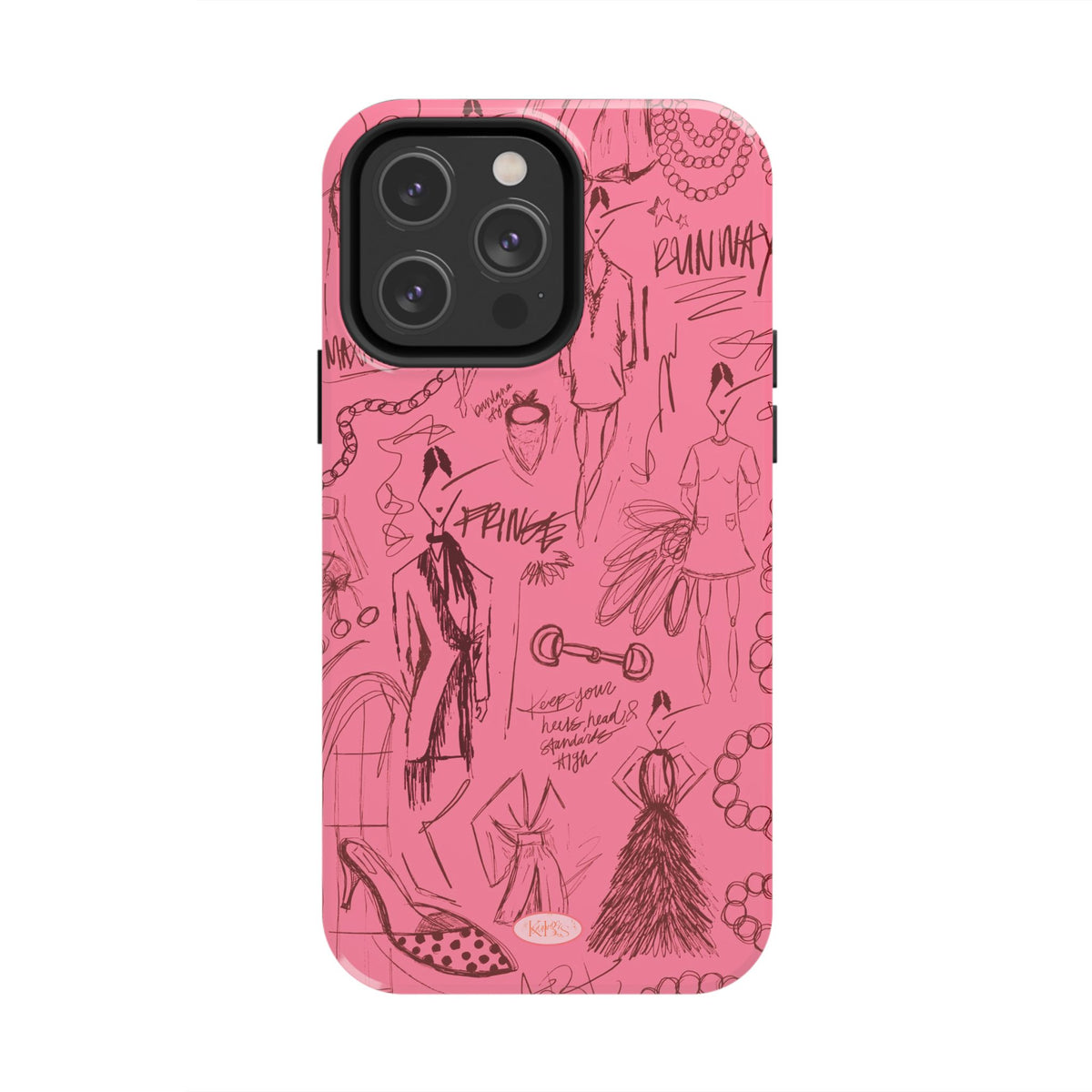 Fashion Sketch Tough Case for iPhone - Maroon