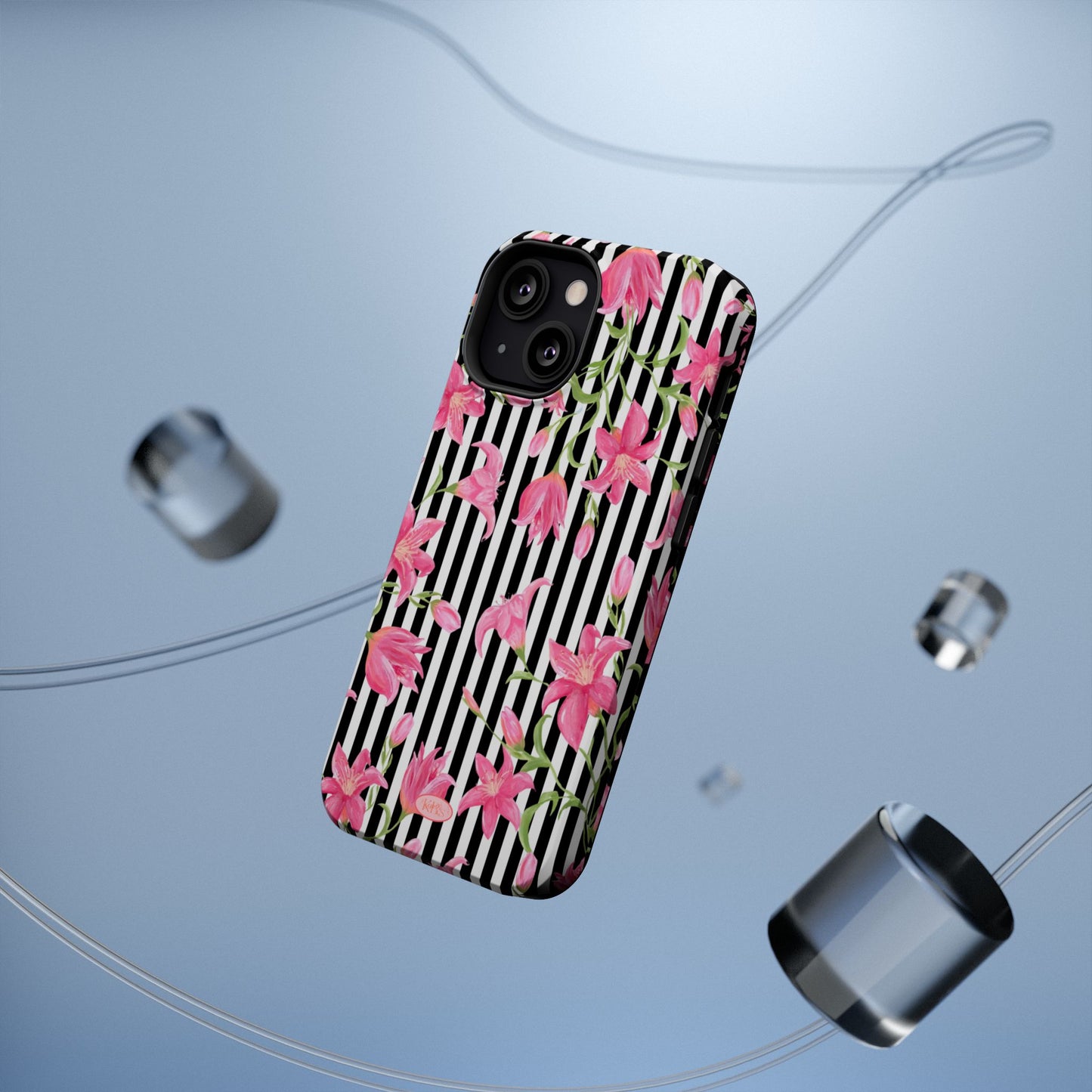 Azalea Stripe Mag Safe Case for iPhone - Black
