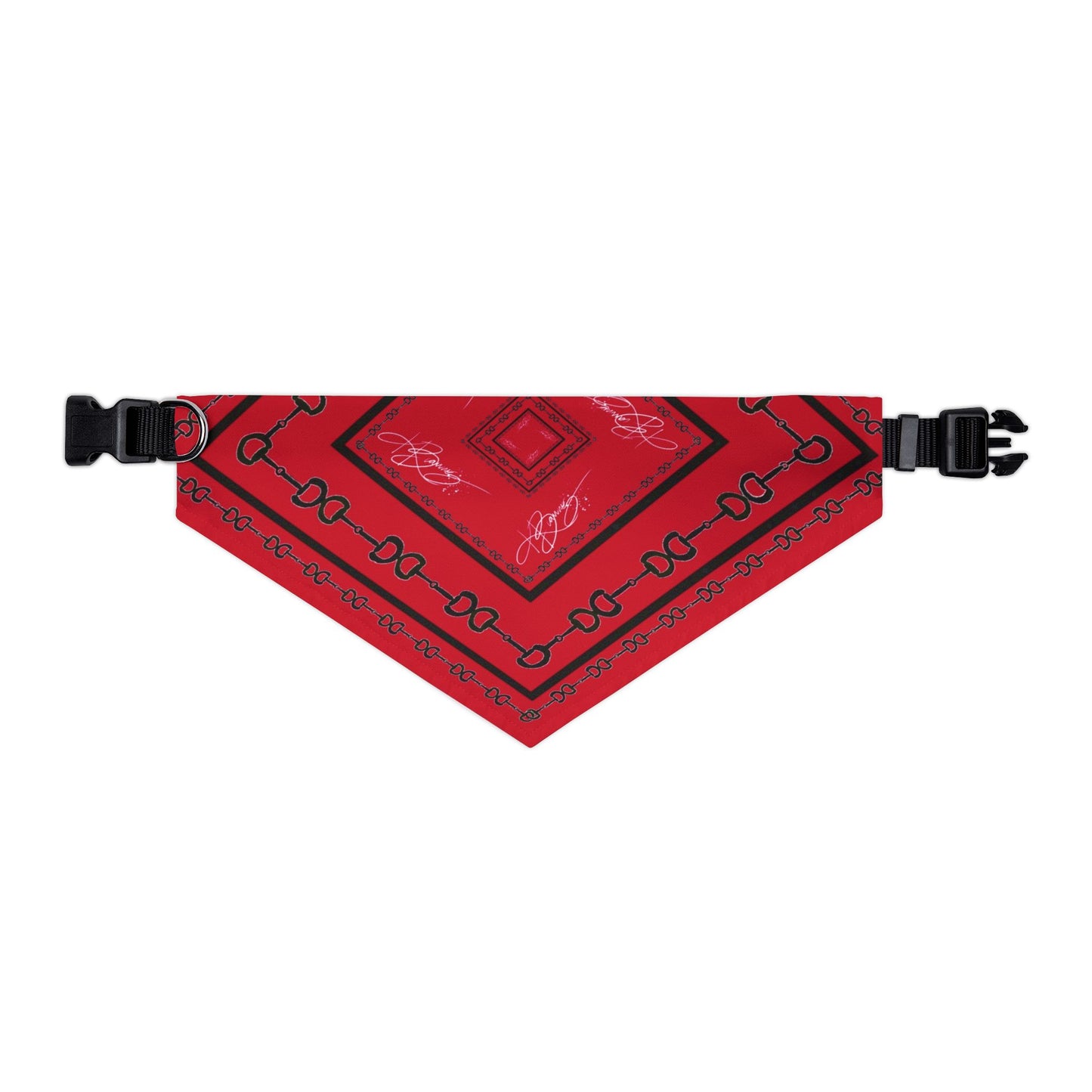 Red & Black Horsebit Dog Scarf