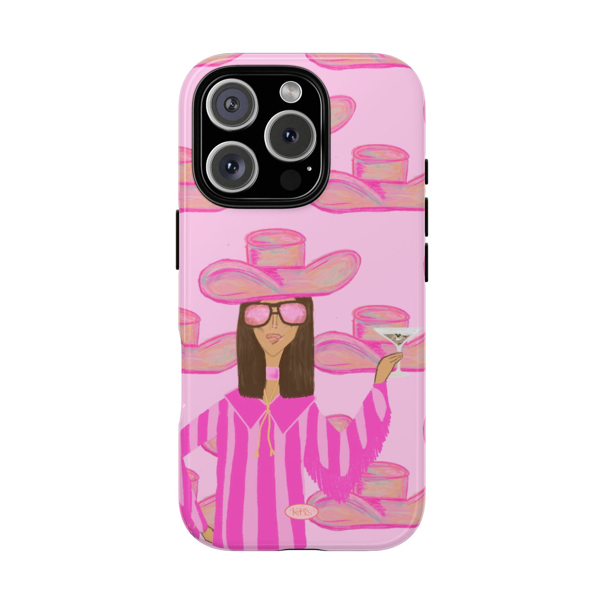 Cocktail Cowgirl Tough Case for iPhone - Pink