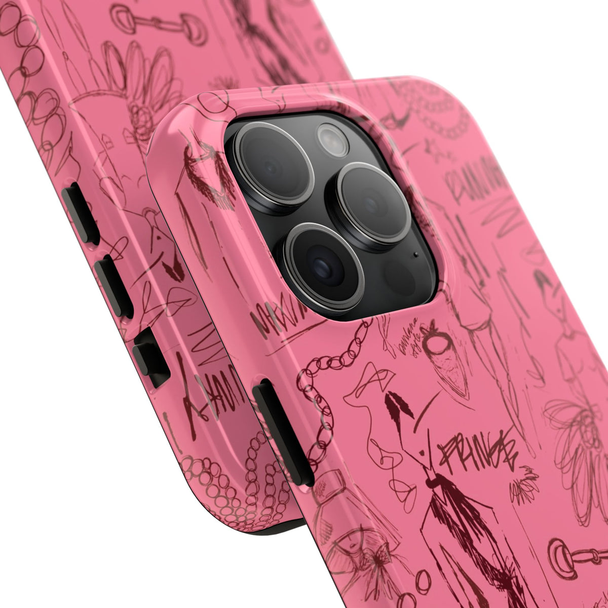 Fashion Sketch Tough Case for iPhone - Maroon