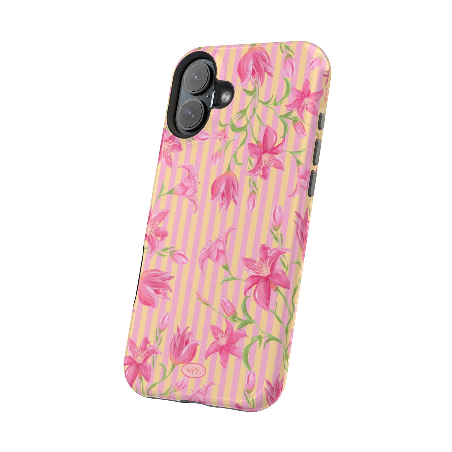 Azalea Stripe Mag Safe Case for iPhone - Pink & Orange