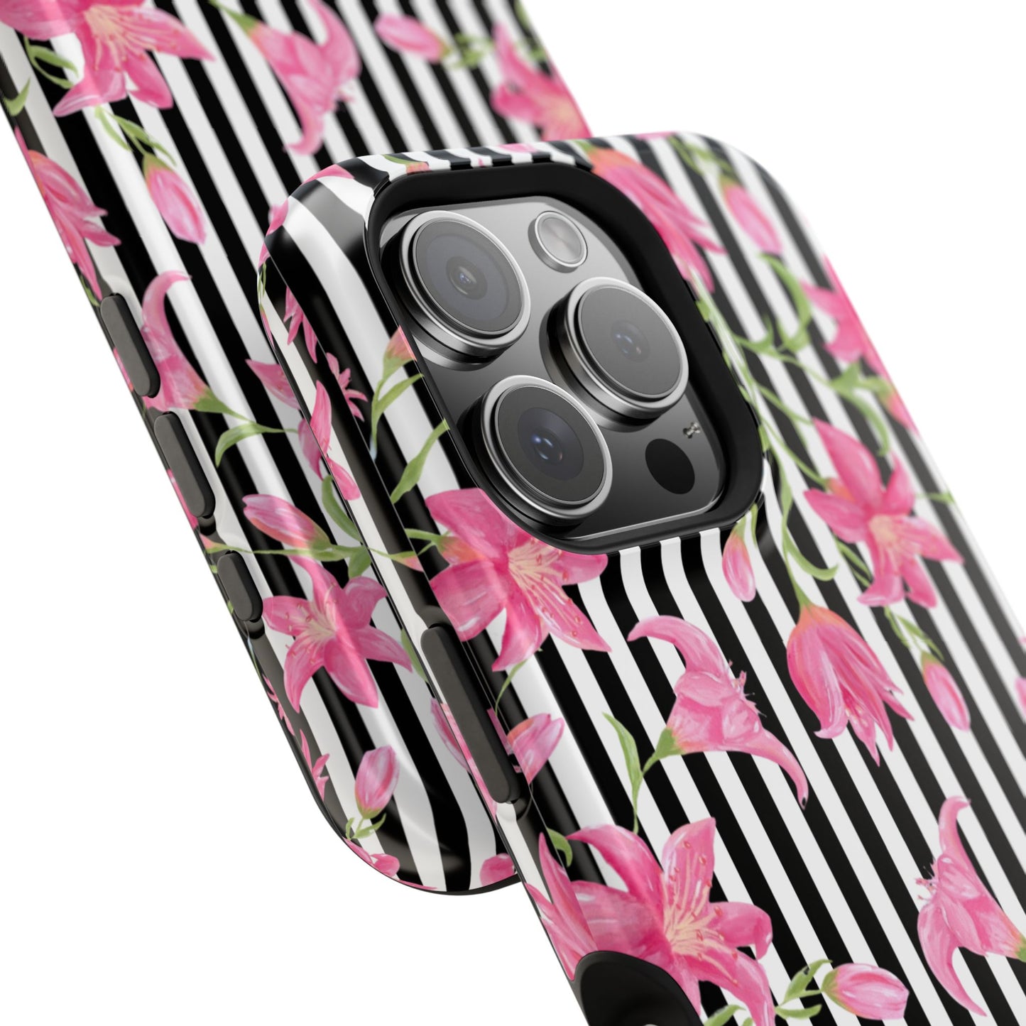 Azalea Stripe Mag Safe Case for iPhone - Black
