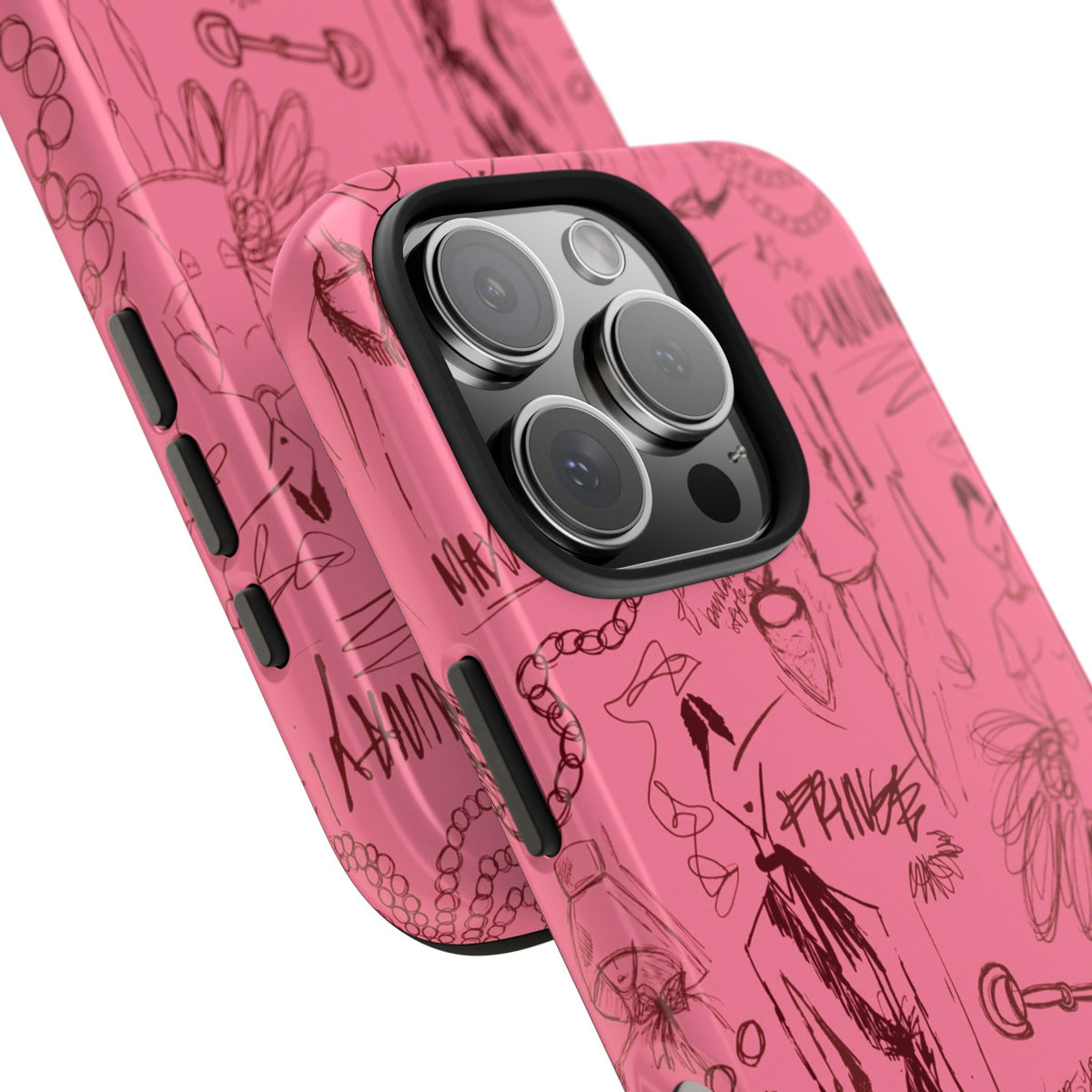 Fashion Sketch Tough Case for iPhone - Maroon
